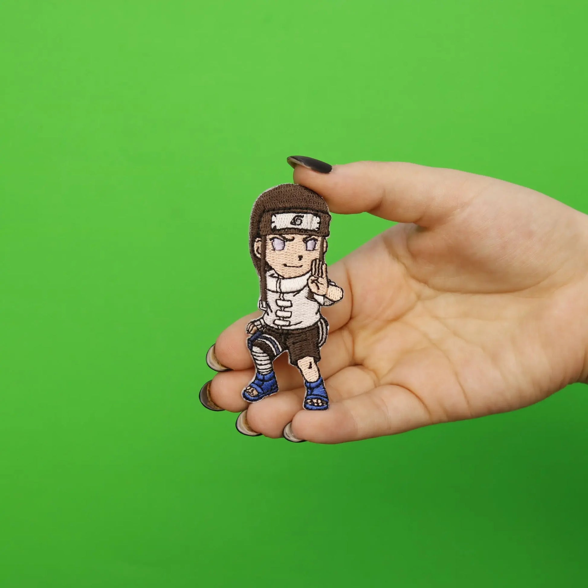 Naruto Anime Chibi Neji Embroidered Iron On Patch