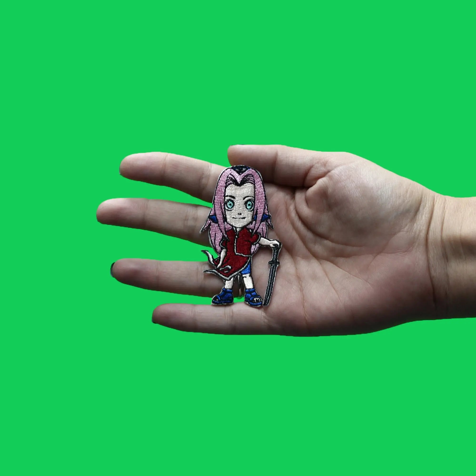 Naruto Sakura Patch Chibi Doll Sword Embroidered Iron On