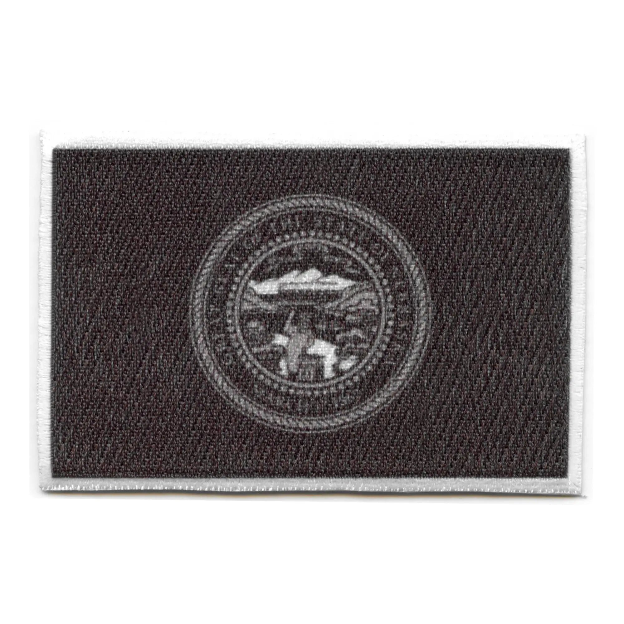 Nebraska Patch State Flag Grayscale Embroidered Iron On
