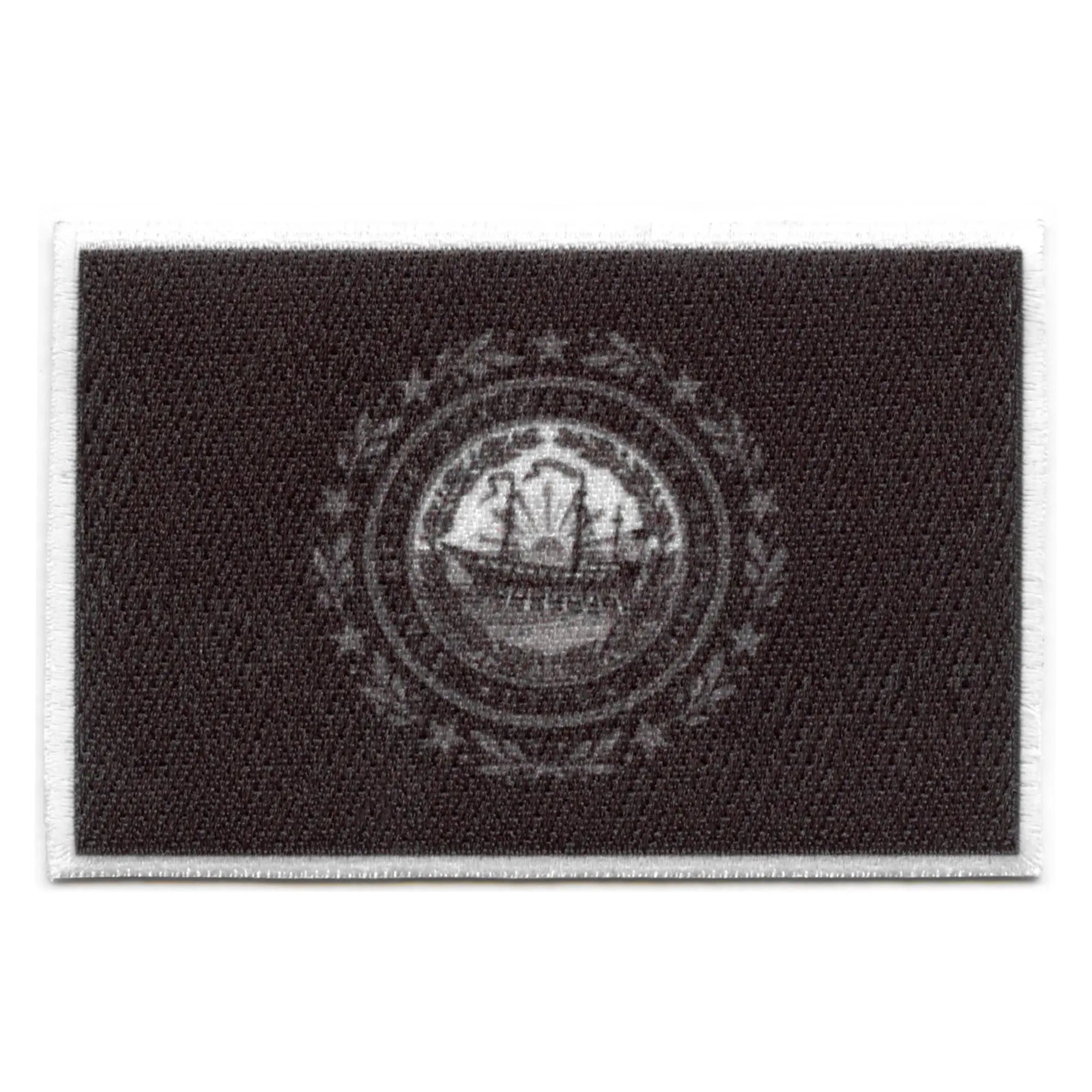New Hampshire Patch State Flag Grayscale Embroidered Iron On