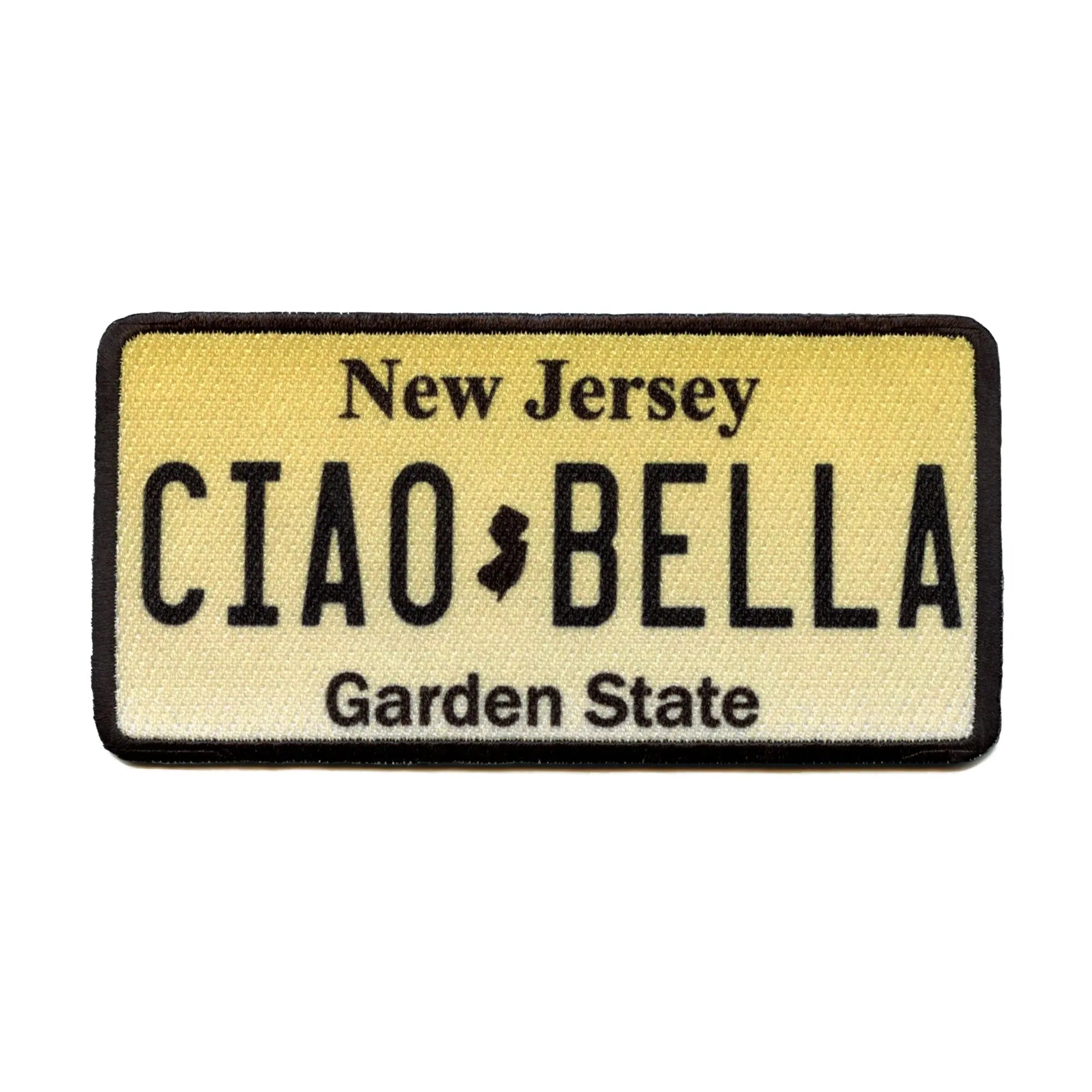 New Jersey License Plate Patch Ciao Bella Garden State Embroidered Iron On