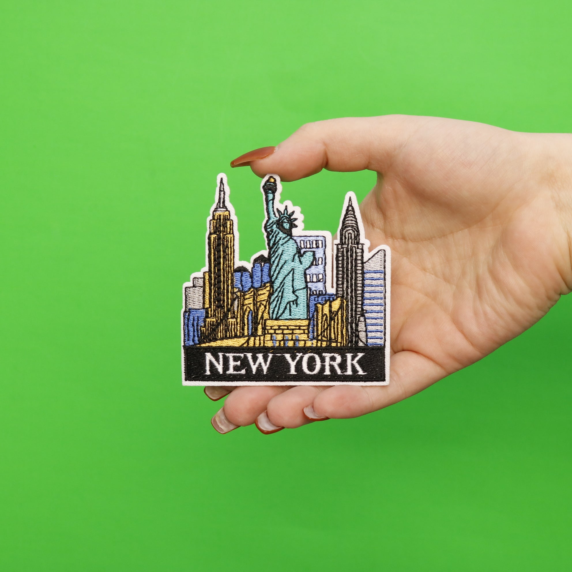 New York City Skyline Die Cut Iron on Travel Patch