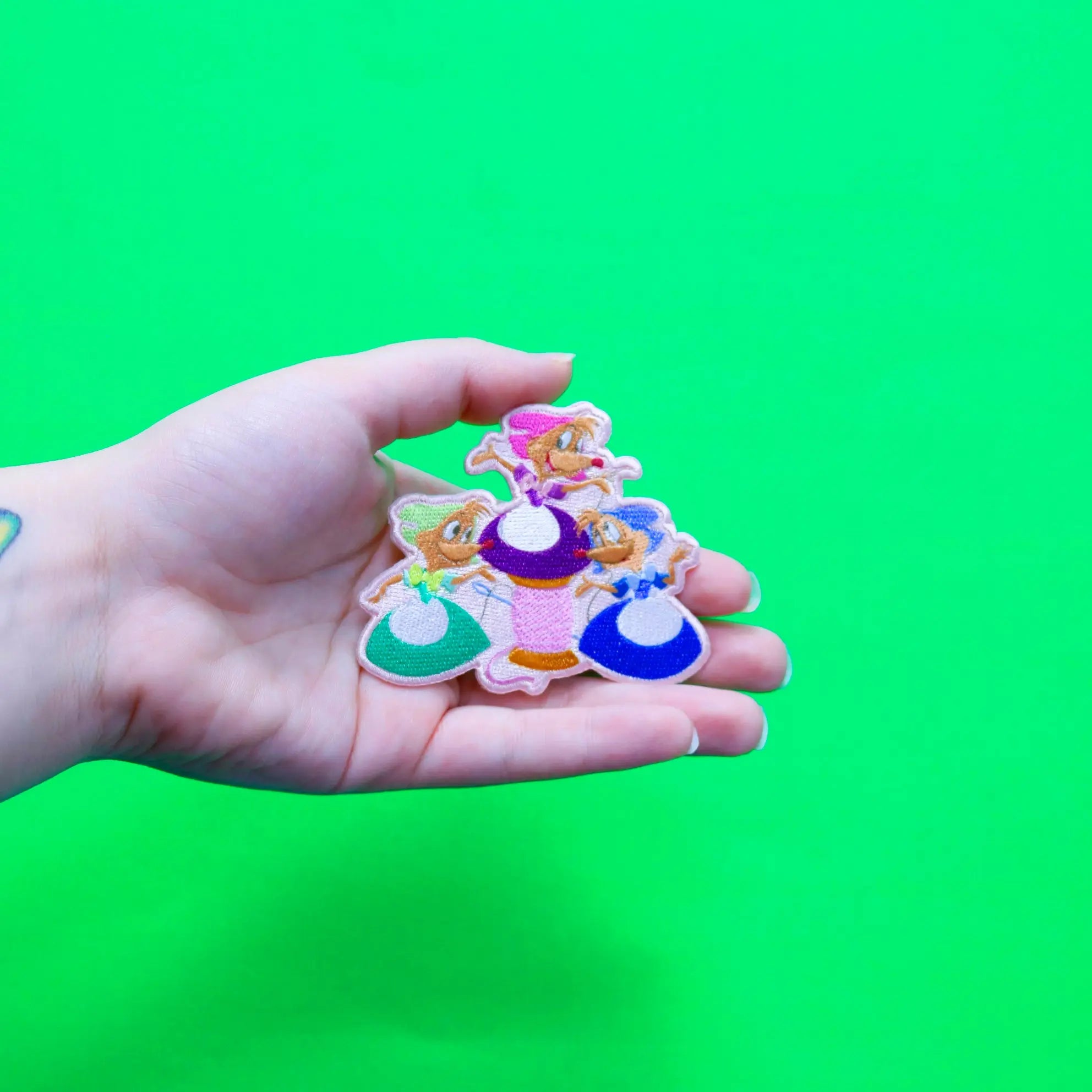 Official Cinderella Mary, Suzy, and Perla On Spool Embroidered Iron On Applique Patch