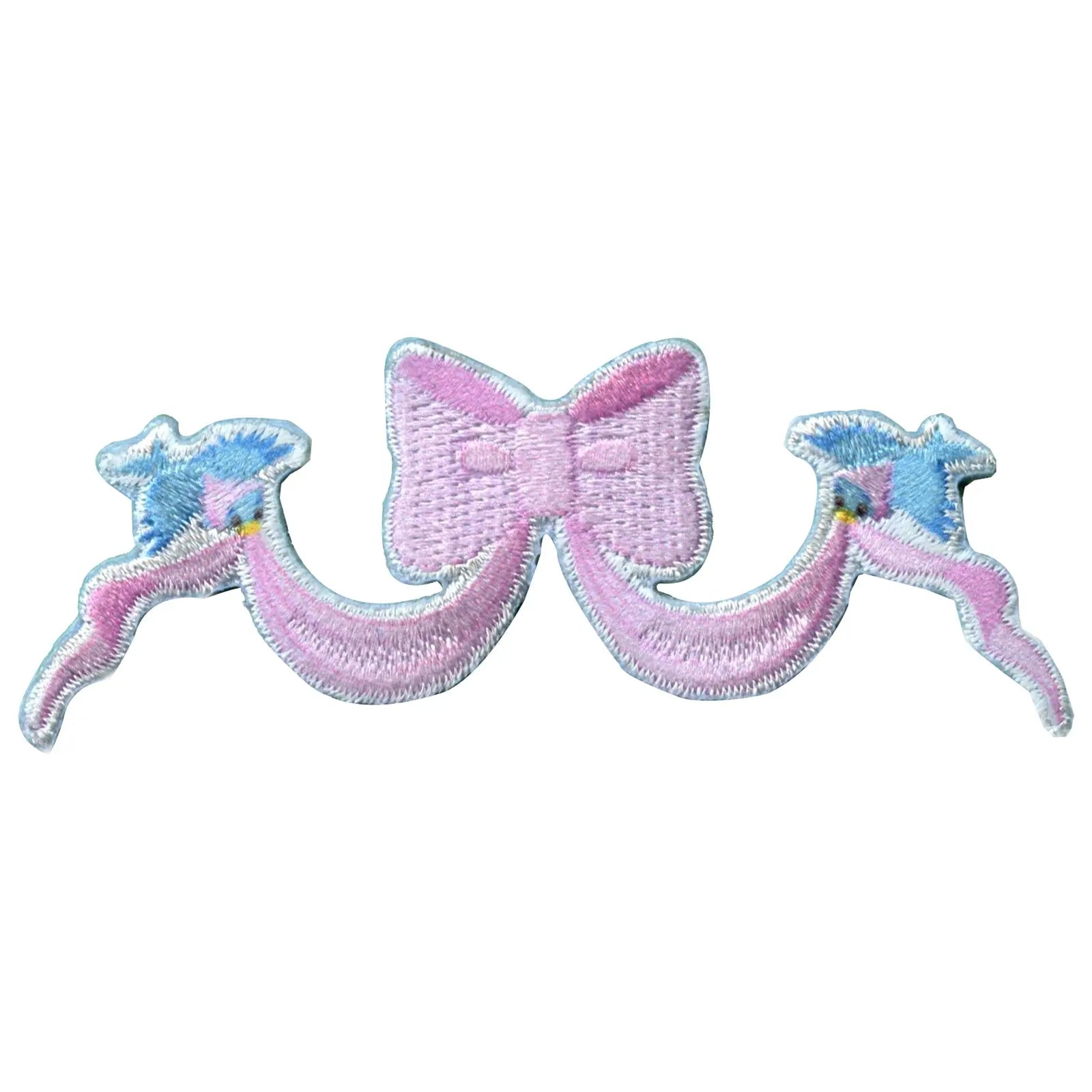 Official Cinderella Two Birds Holding Bow Embroidered Iron On Applique Patch