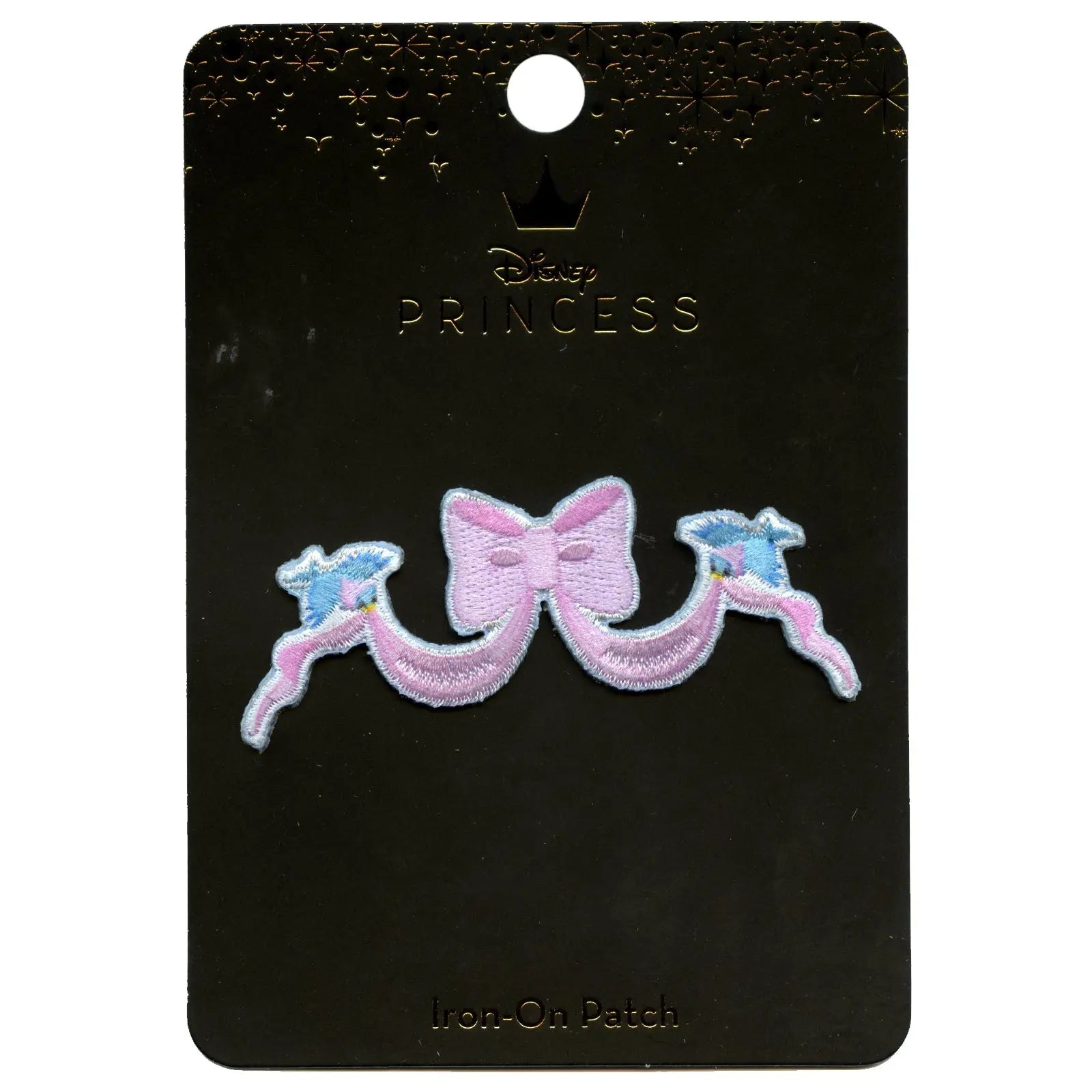 Official Cinderella Two Birds Holding Bow Embroidered Iron On Applique Patch