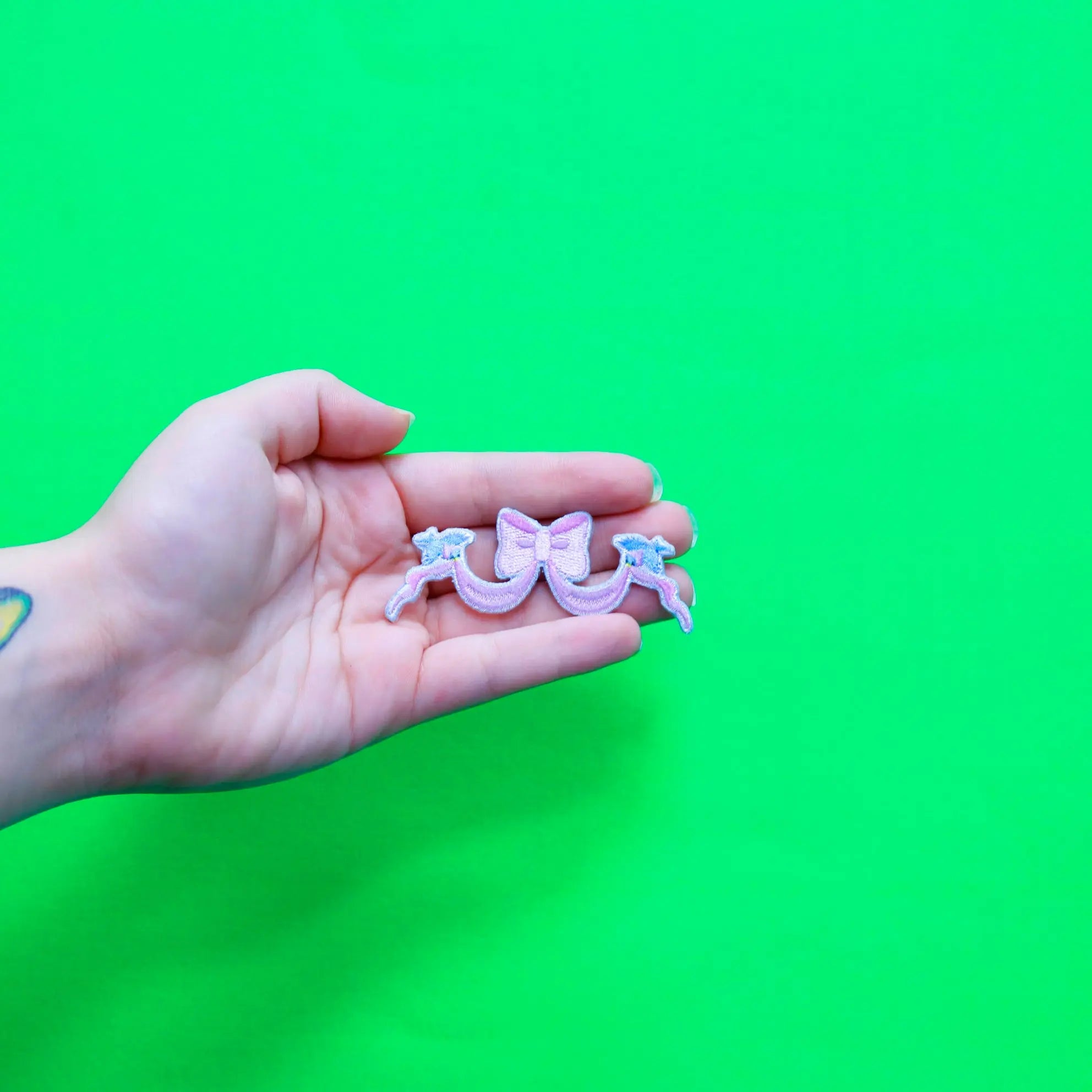 Official Cinderella Two Birds Holding Bow Embroidered Iron On Applique Patch