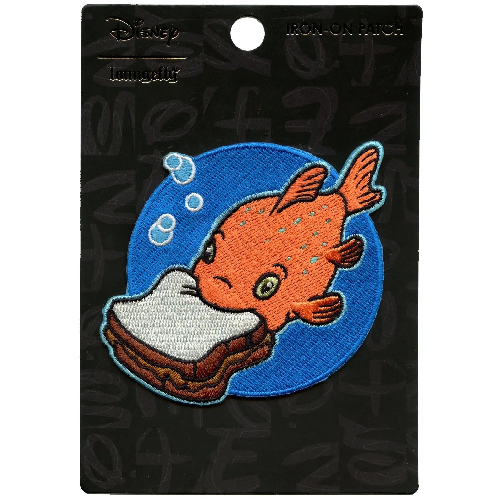 Official Lilo And Stitch: Pudge The Fish With Sandwich Embroidered Iron On Patch