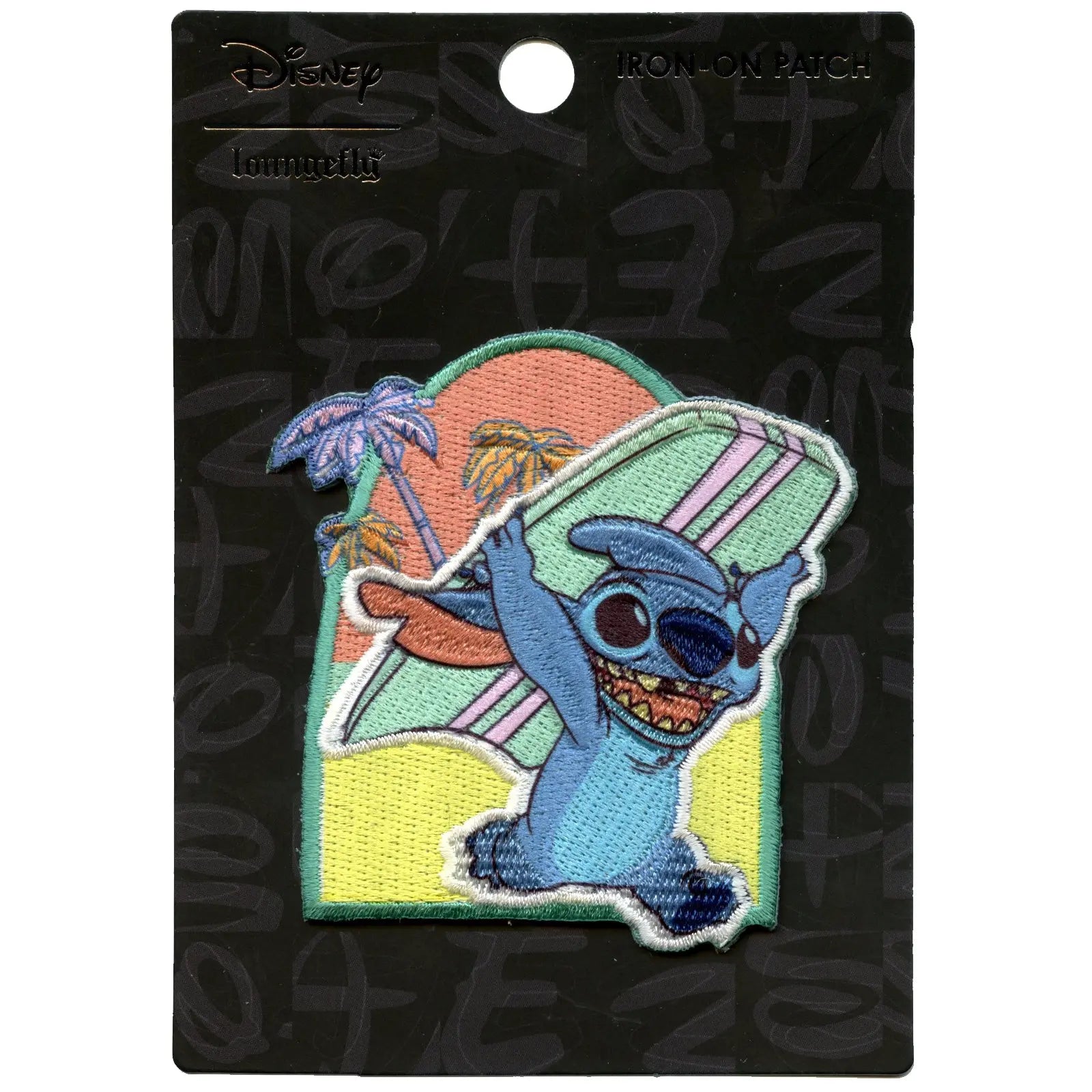 Official Lilo And Stitch: Stitch With Surf Board Embroidered Iron On Applique Patch