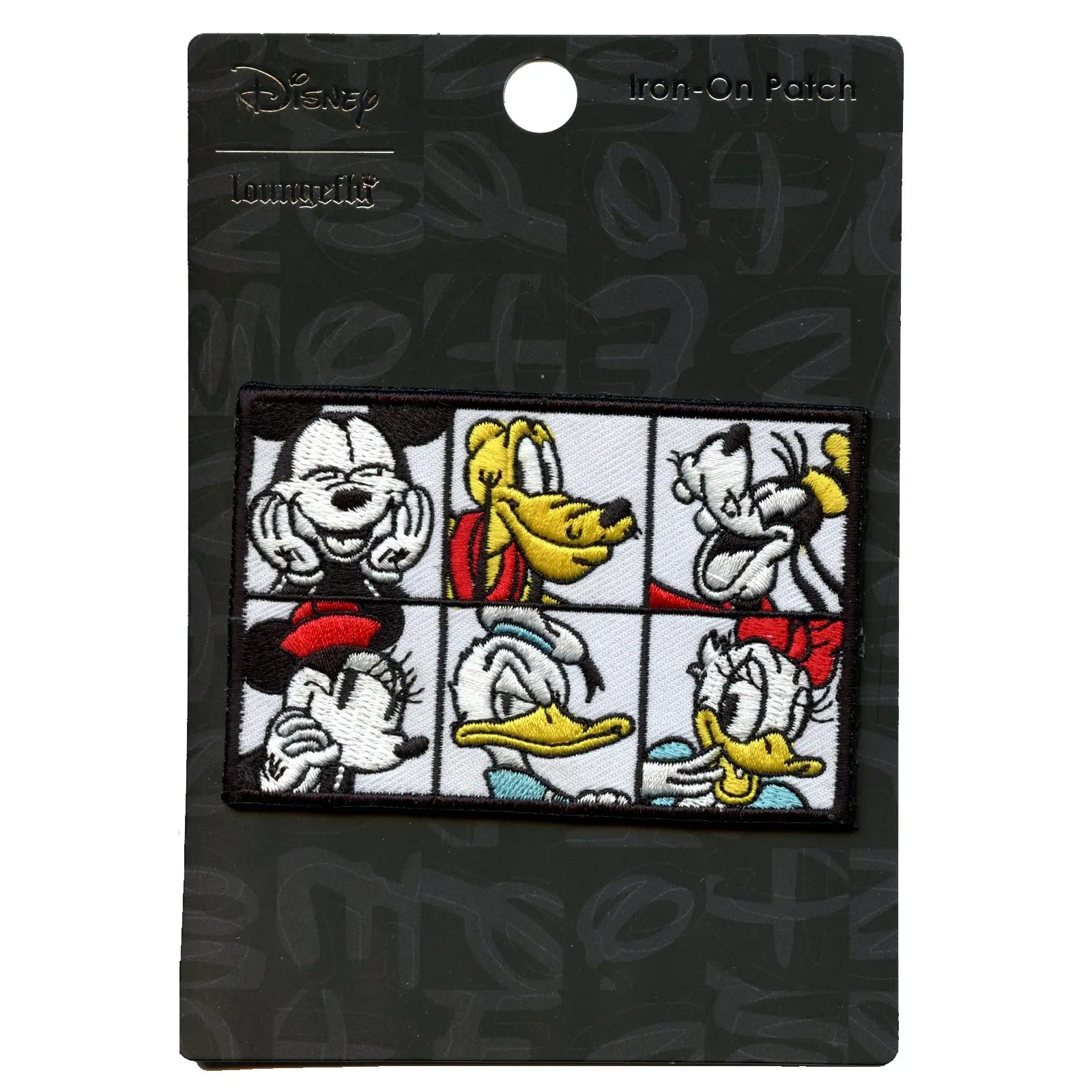 Official Mickey Mouse Classic Characters Squares Embroidered Iron On Patch