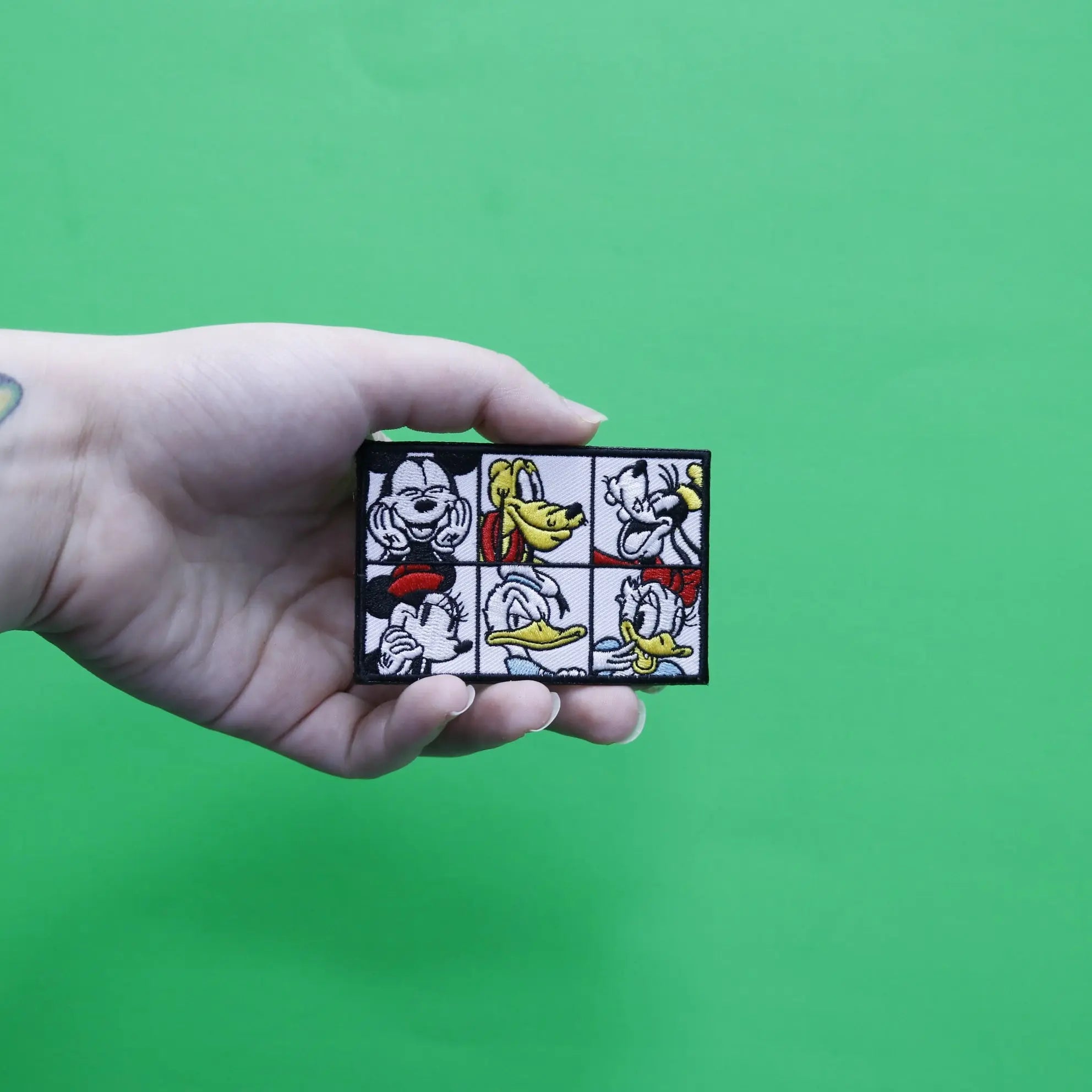 Official Mickey Mouse Classic Characters Squares Embroidered Iron On Patch