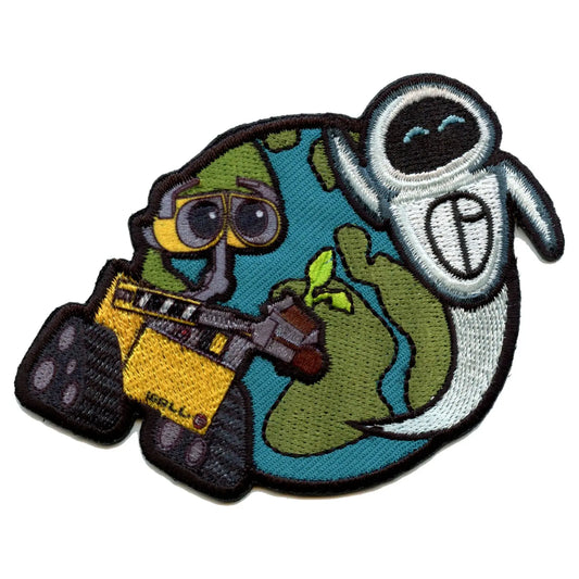 Official Wall-E And EVE With Earth Embroidered Iron On Patch