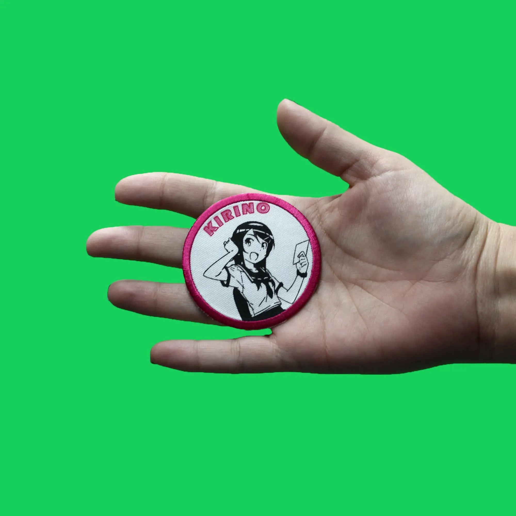 Oreimo Kirino Patch Pink Round Portrait Sublimation Iron On