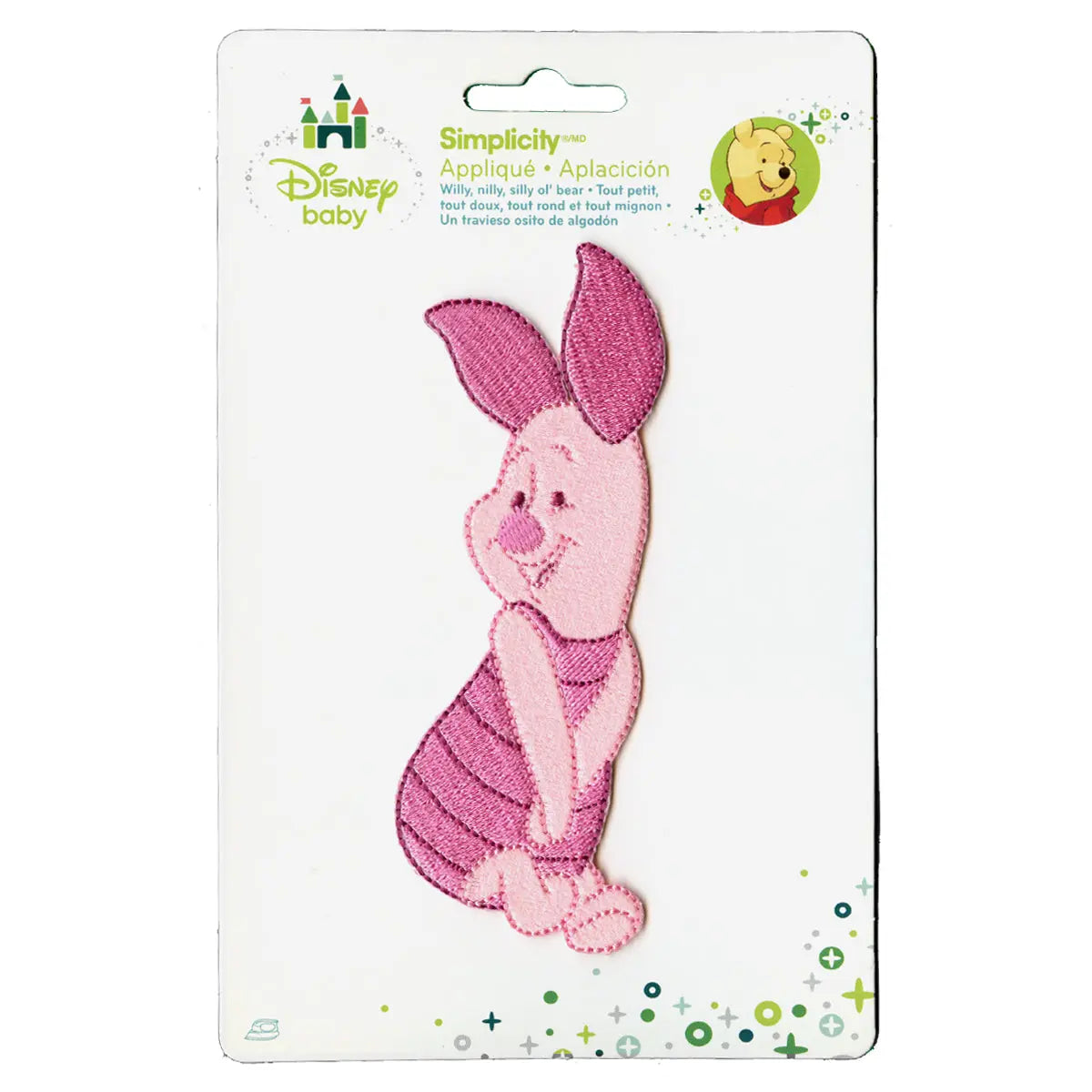 Disney Piglet Full Body Embroidered Applique Iron On Patch
