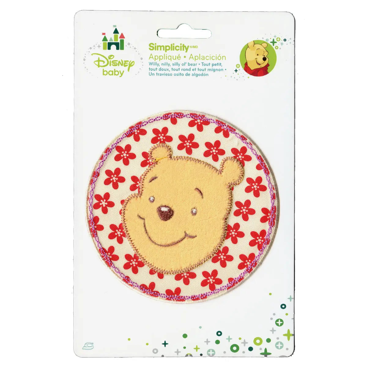 Disney Winnie The Pooh In A Flower Circle Applique Embroidered Iron On Patch