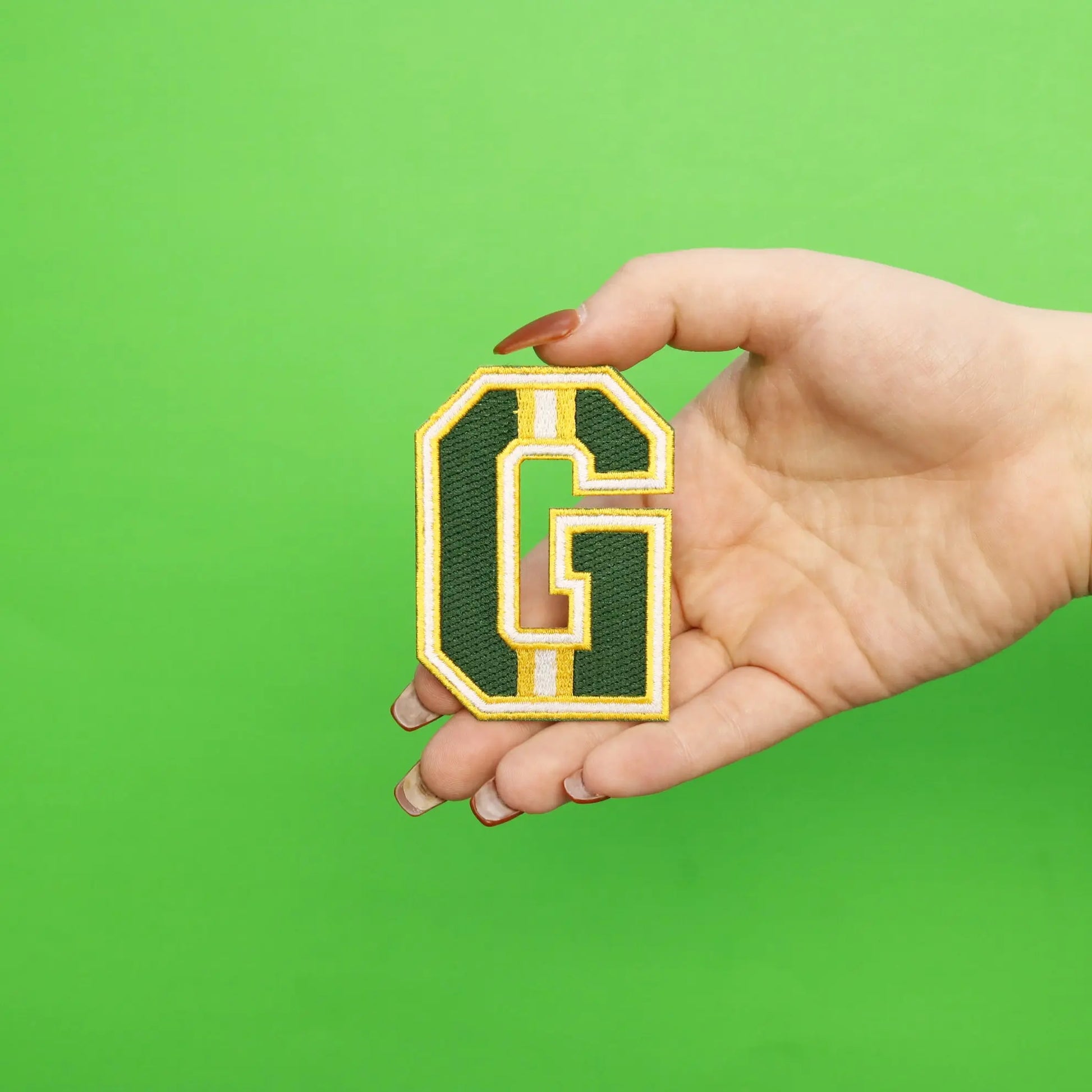 Green Bay Wisconsin Striped G Football Jersey Parody Embroidered Iron on Patch