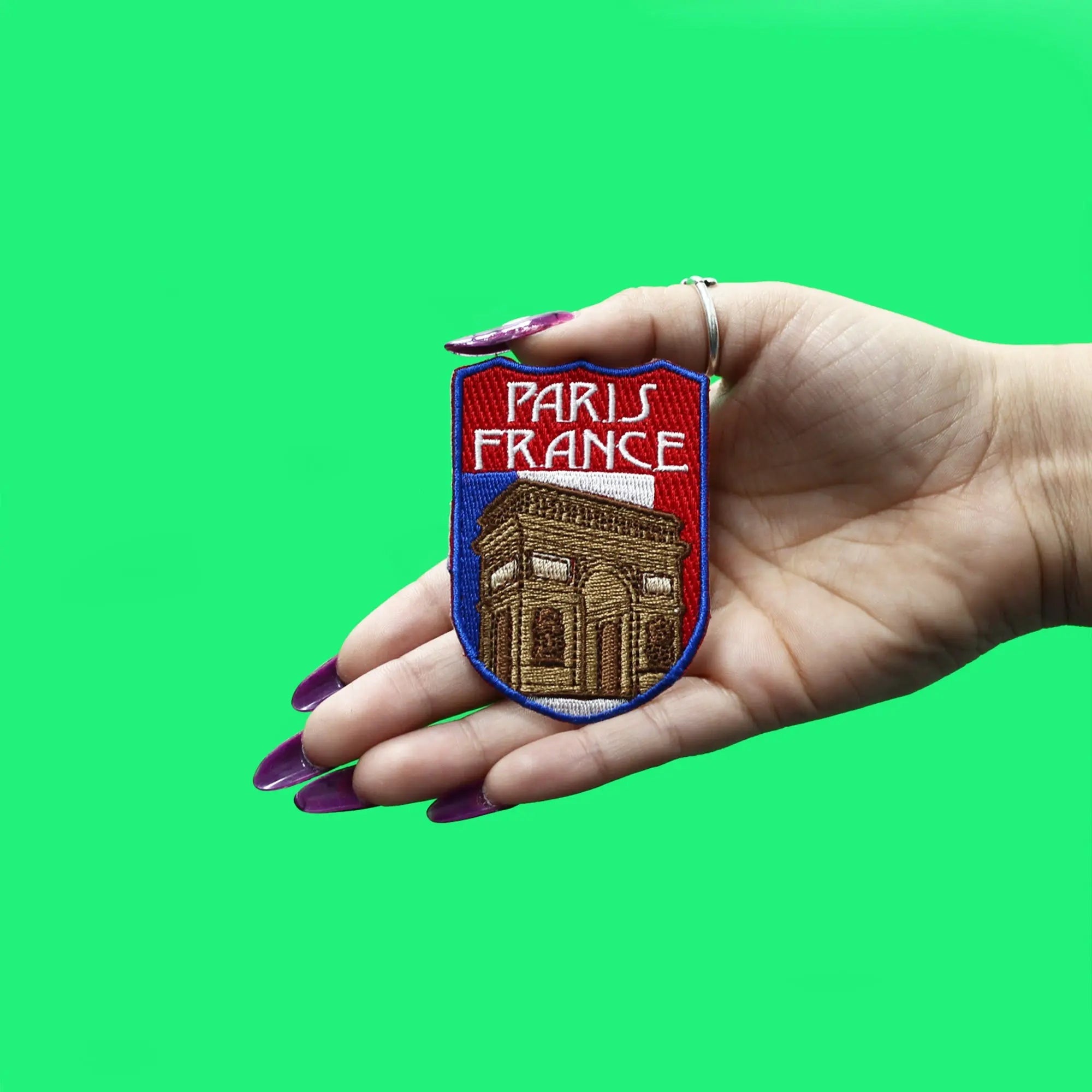 Paris France Shield Patch Famous Monument Embroidered Iron On