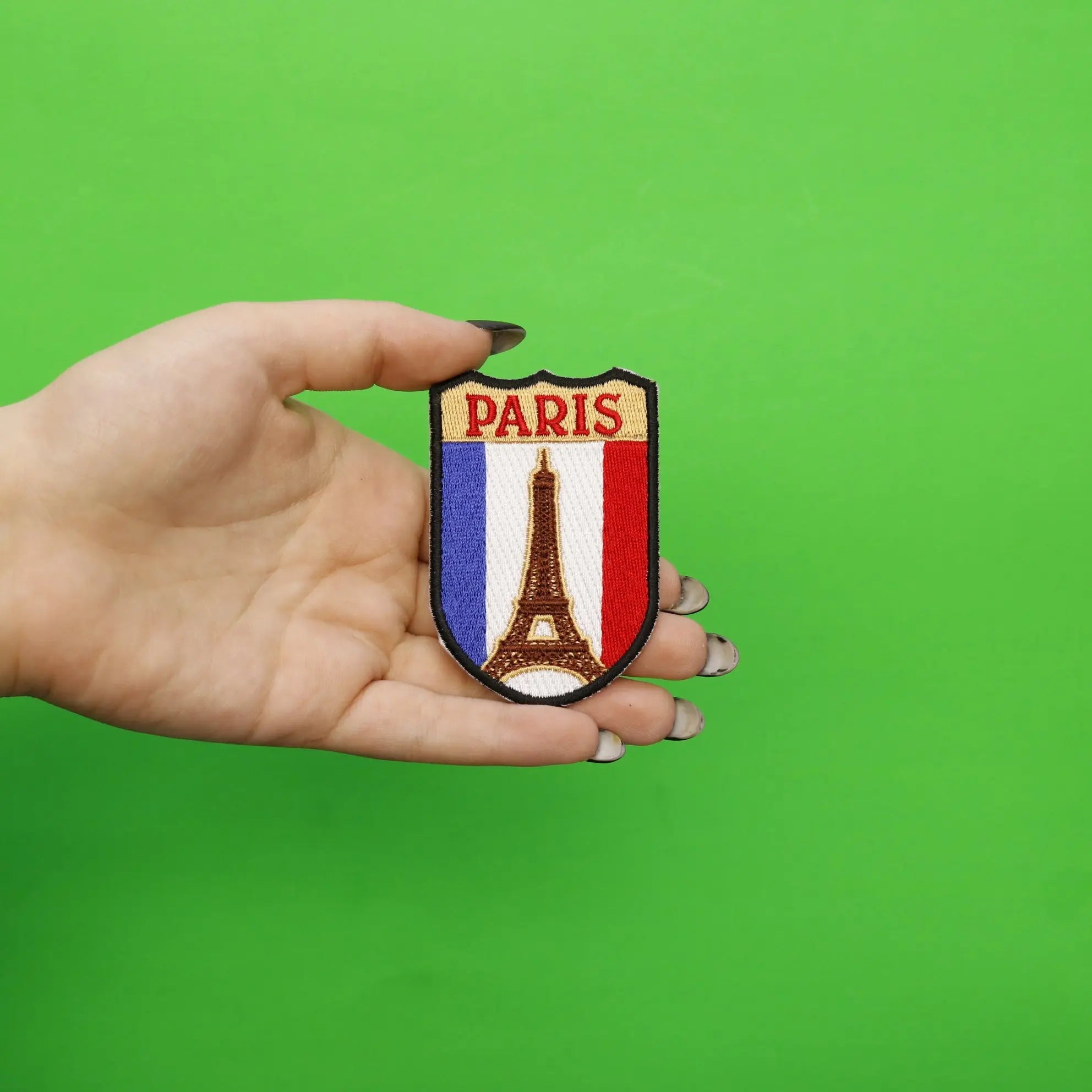 Paris France Shield Embroidered Iron On Patch
