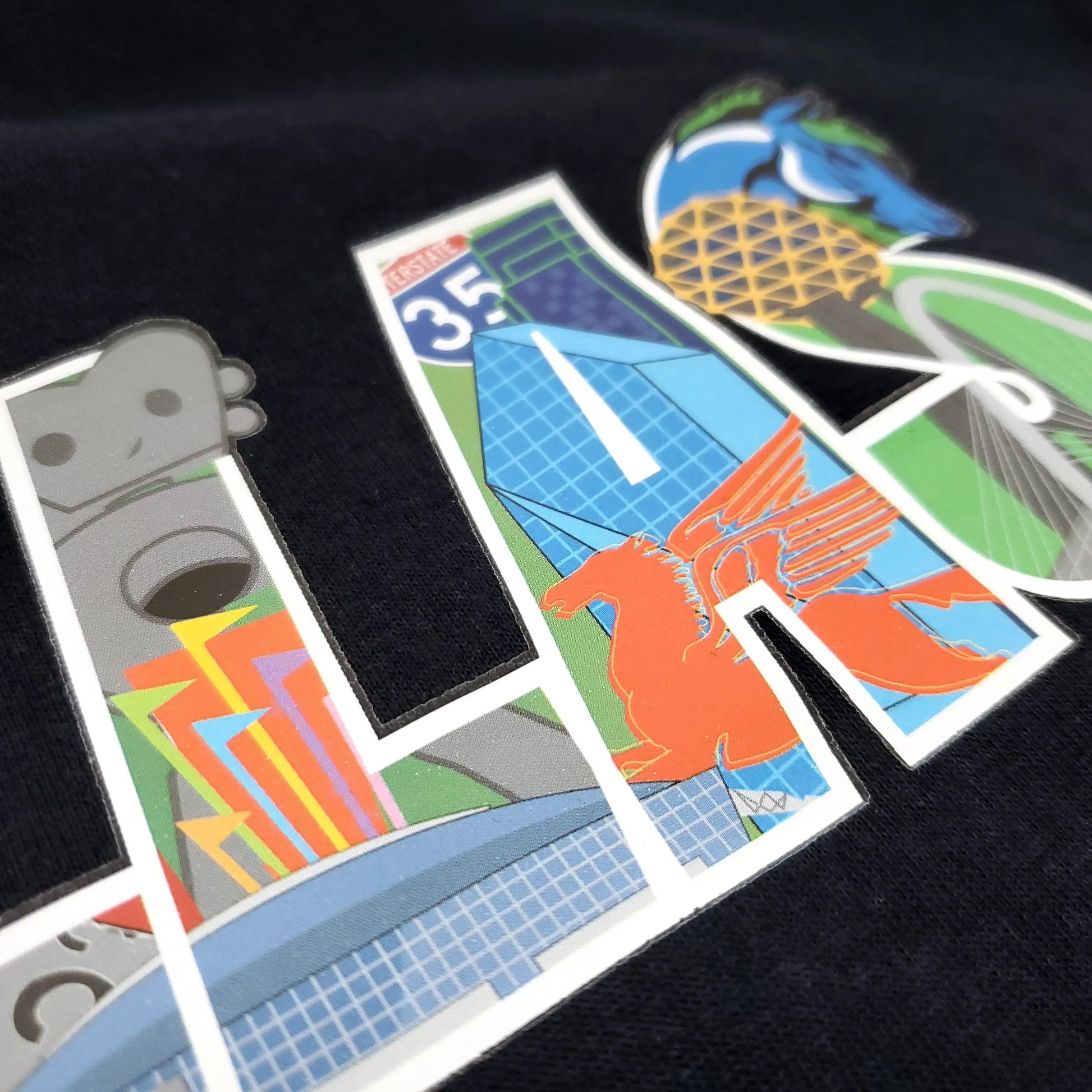Patch Collection's Dallas Texas Iconic Collage Unisex Crewneck T-Shirt