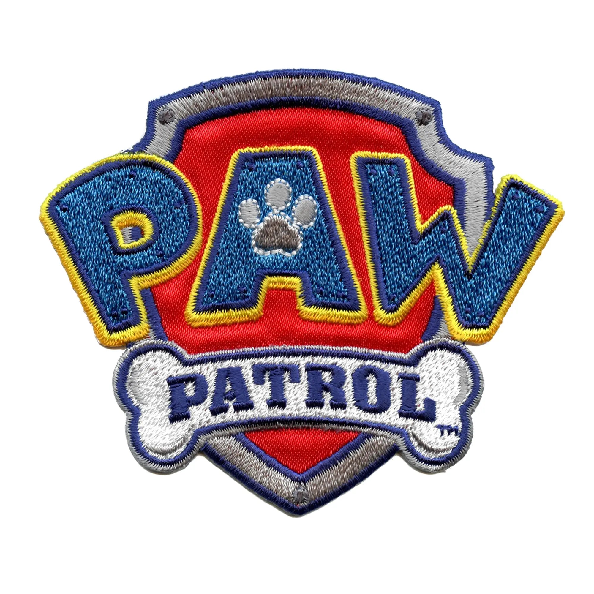 Paw Patrol Shield Logo Patch Kids Rescue Cartoon Embroidered Iron On