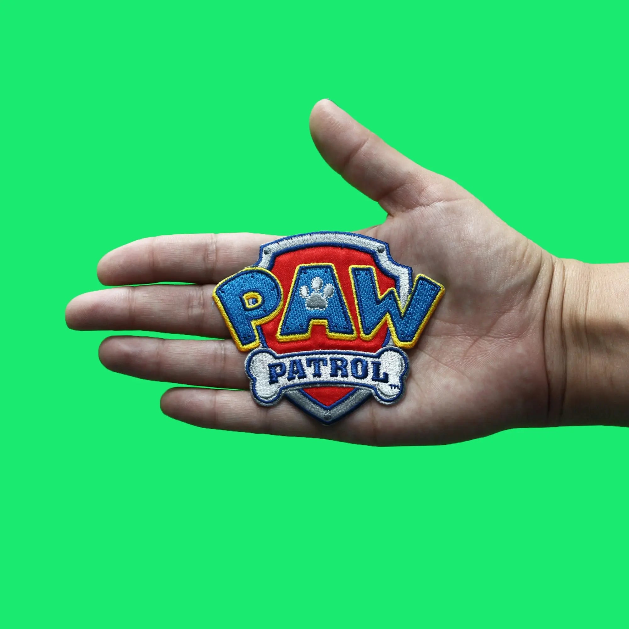 Paw Patrol Shield Logo Patch Kids Rescue Cartoon Embroidered Iron On