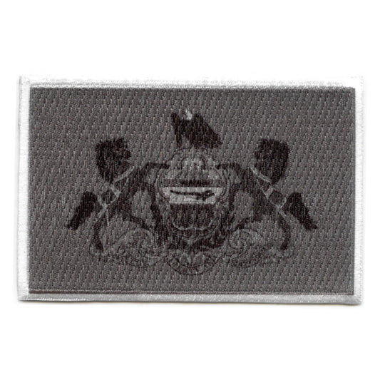 Pennsylvania Patch State Flag Grayscale Embroidered Iron On