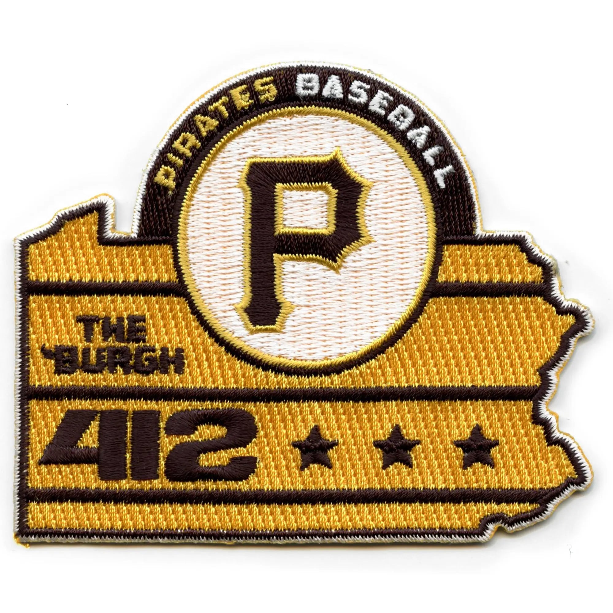 Pittsburgh Pirates 412 'The Burgh' Patch Pennsylvania State Embroidered Major League Baseball