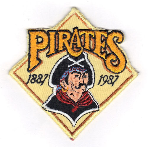 1987 Pittsburgh Pirates 100th Anniversary Logo Jersey Sleeve Patch (Cream Version)