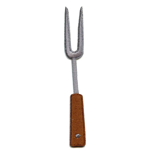 Pit Fork BBQ Utensil Emoji Embroidered Iron On Patch