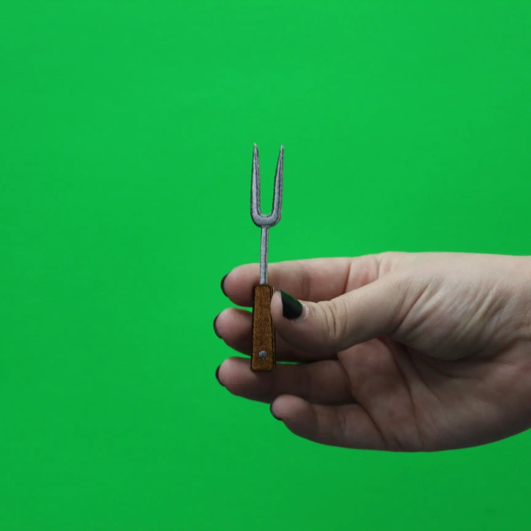 Pit Fork BBQ Utensil Emoji Embroidered Iron On Patch