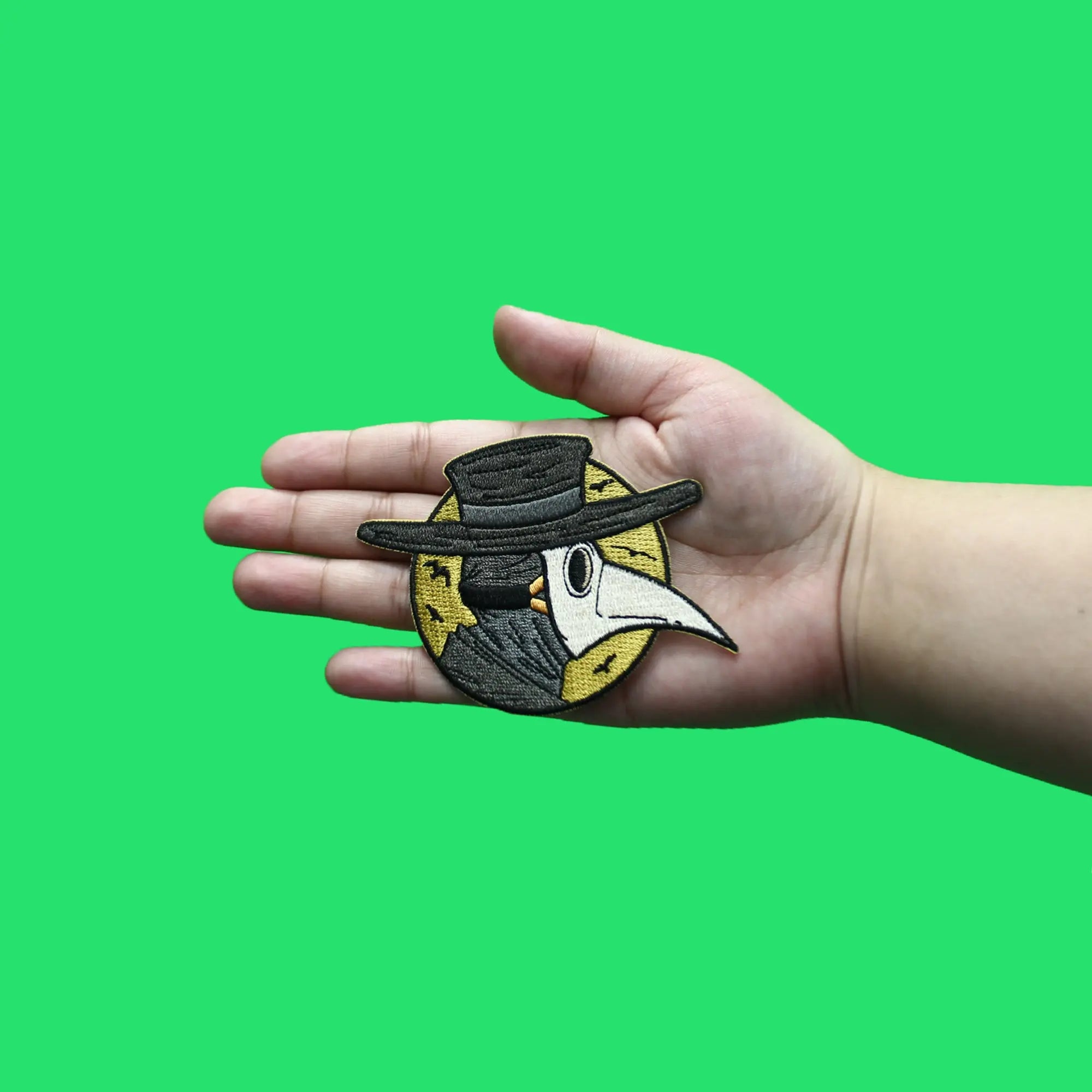 Plague Doctor with Moon Patch Renaissance Pandemic Horror Embroidered Iron On