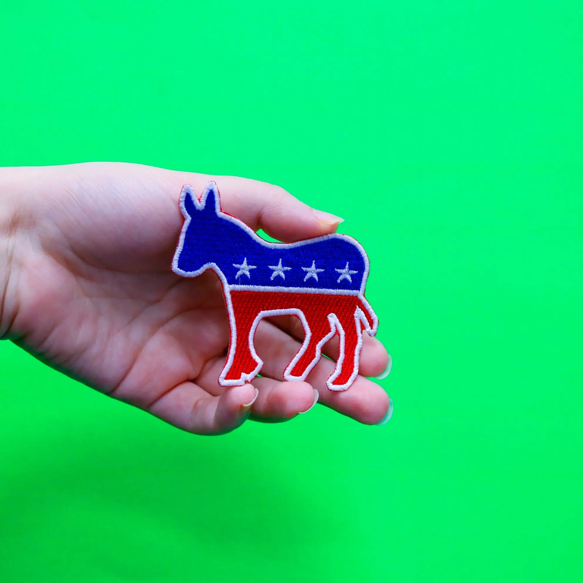 Political Democratic Donkey Embroidered Iron On Patch