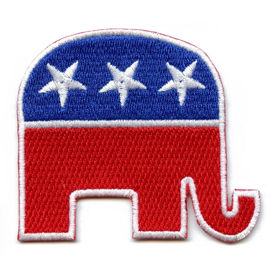 Political Republican Elephant Embroidered Iron On Patch