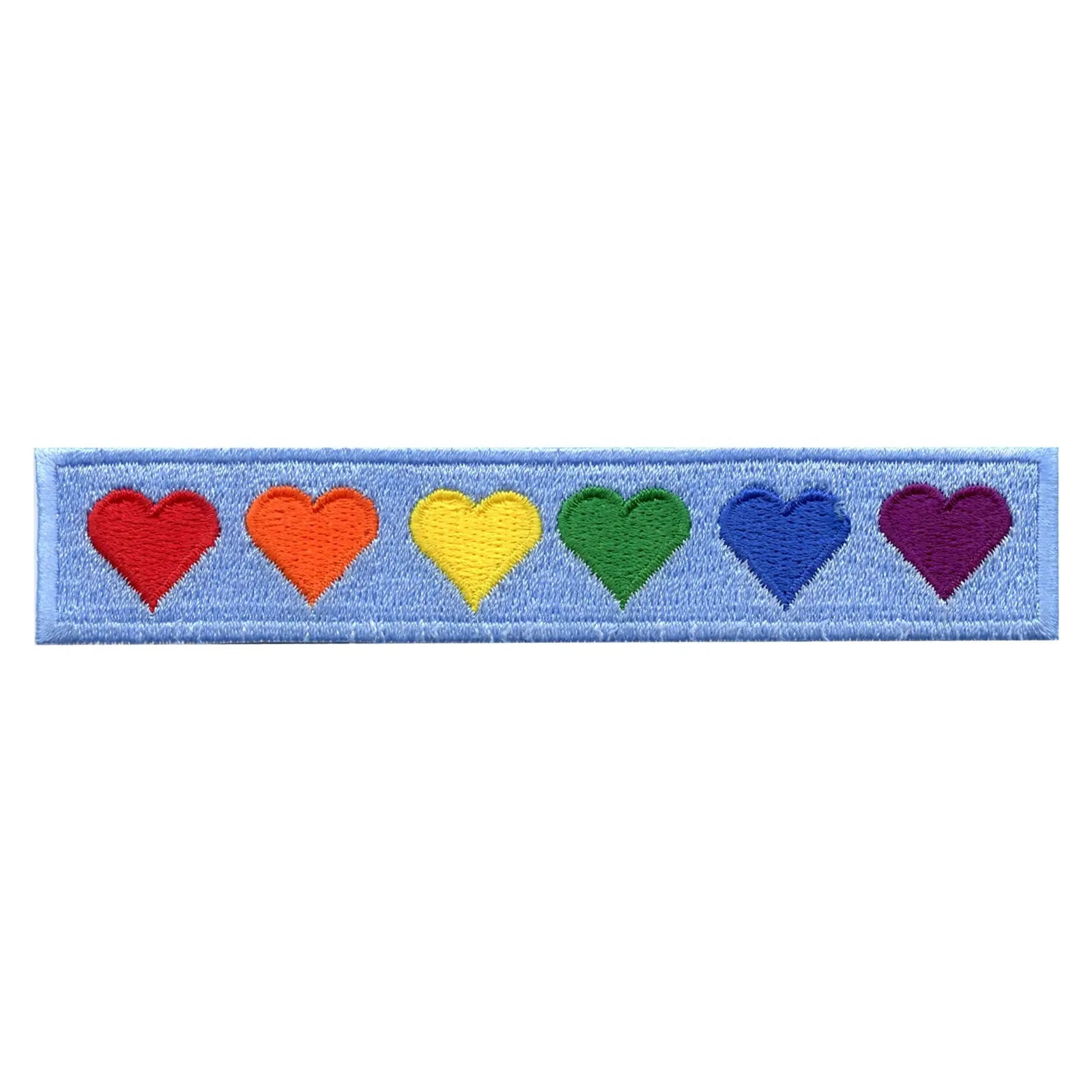 Rainbow Pride Hearts Embroidered Iron On Patch