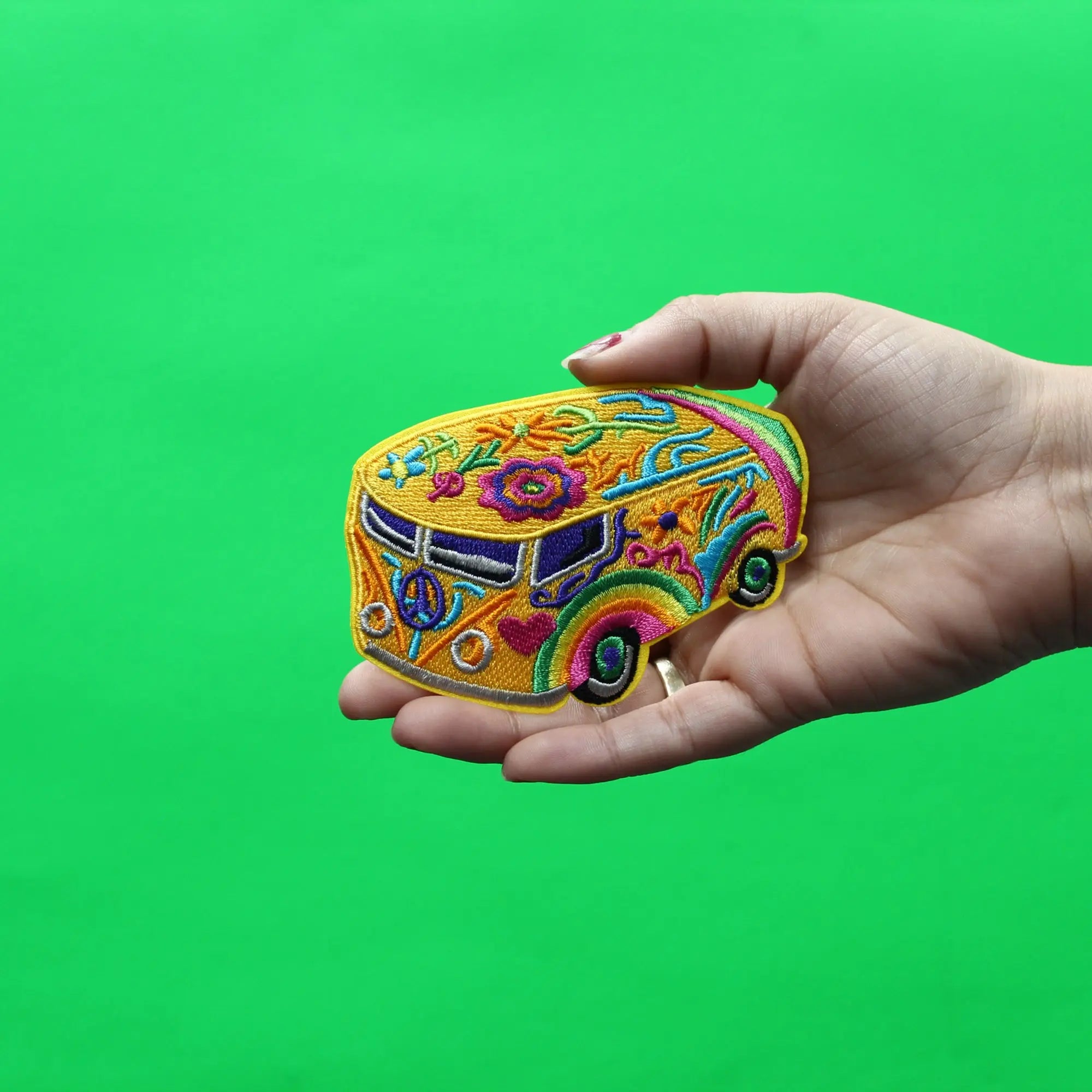 Groovy Bus Patch Hippie Style Embroidered Iron On