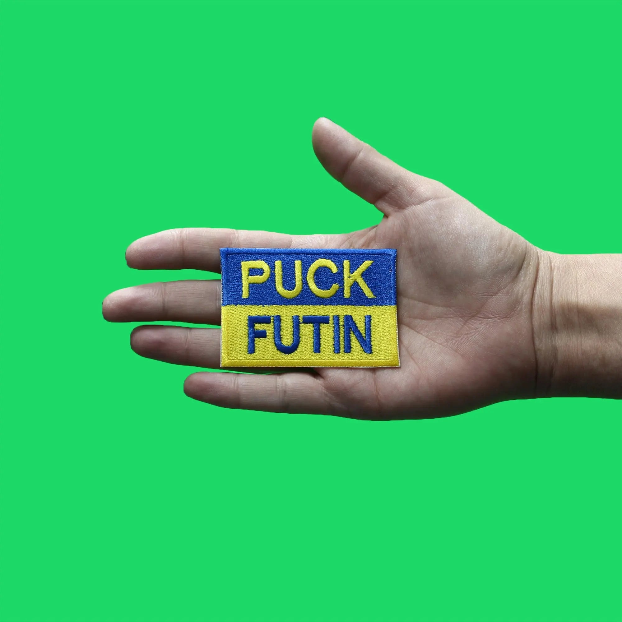 Puck Futin Ukraine Flag Patch Support Funny Satire Embroidered Iron On