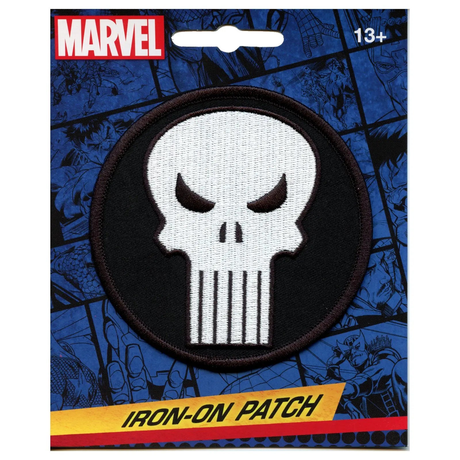 Marvel Comics Punisher Skull Round Embroidered Iron On Patch