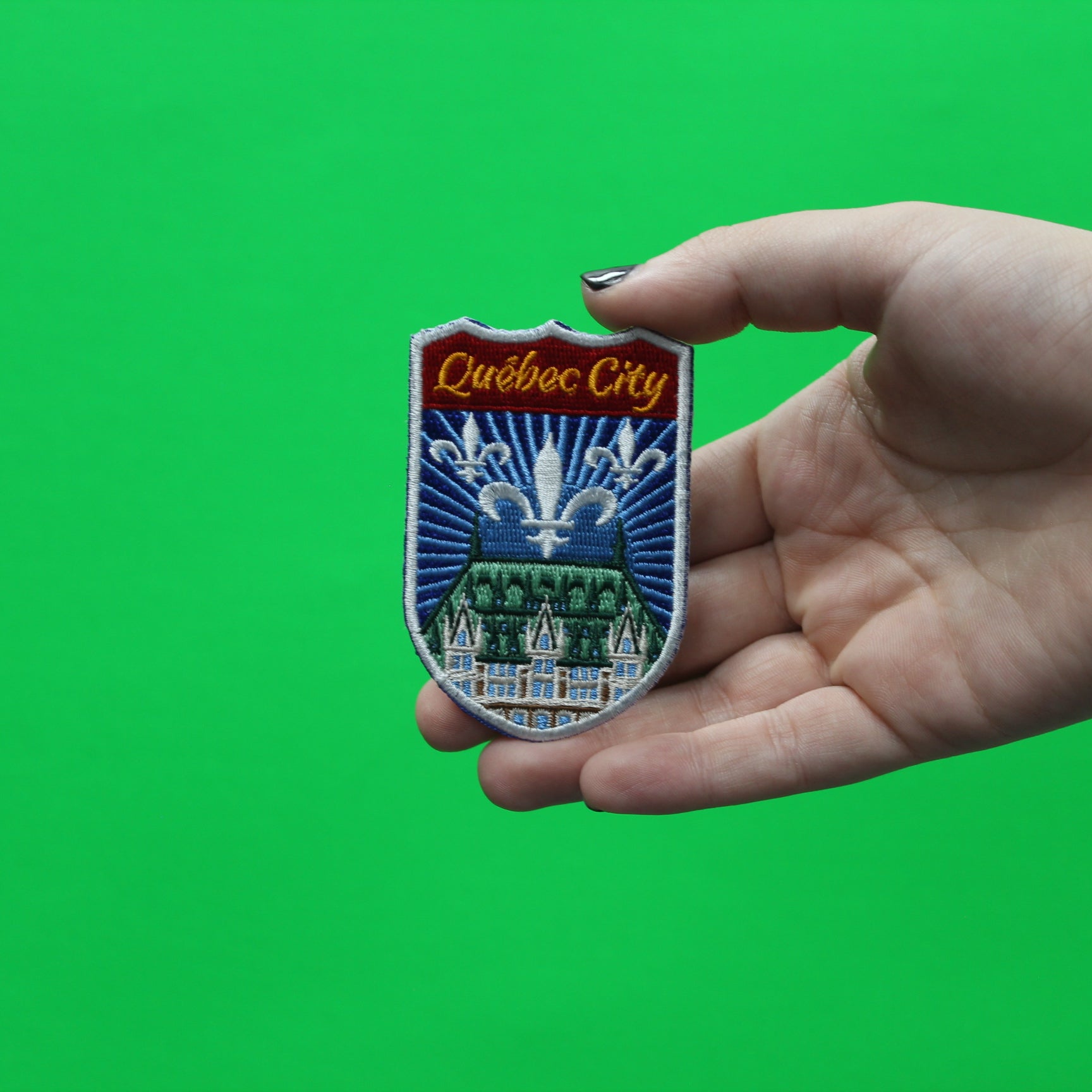 Quebec City Canada Shield Embroidered Iron On Patch