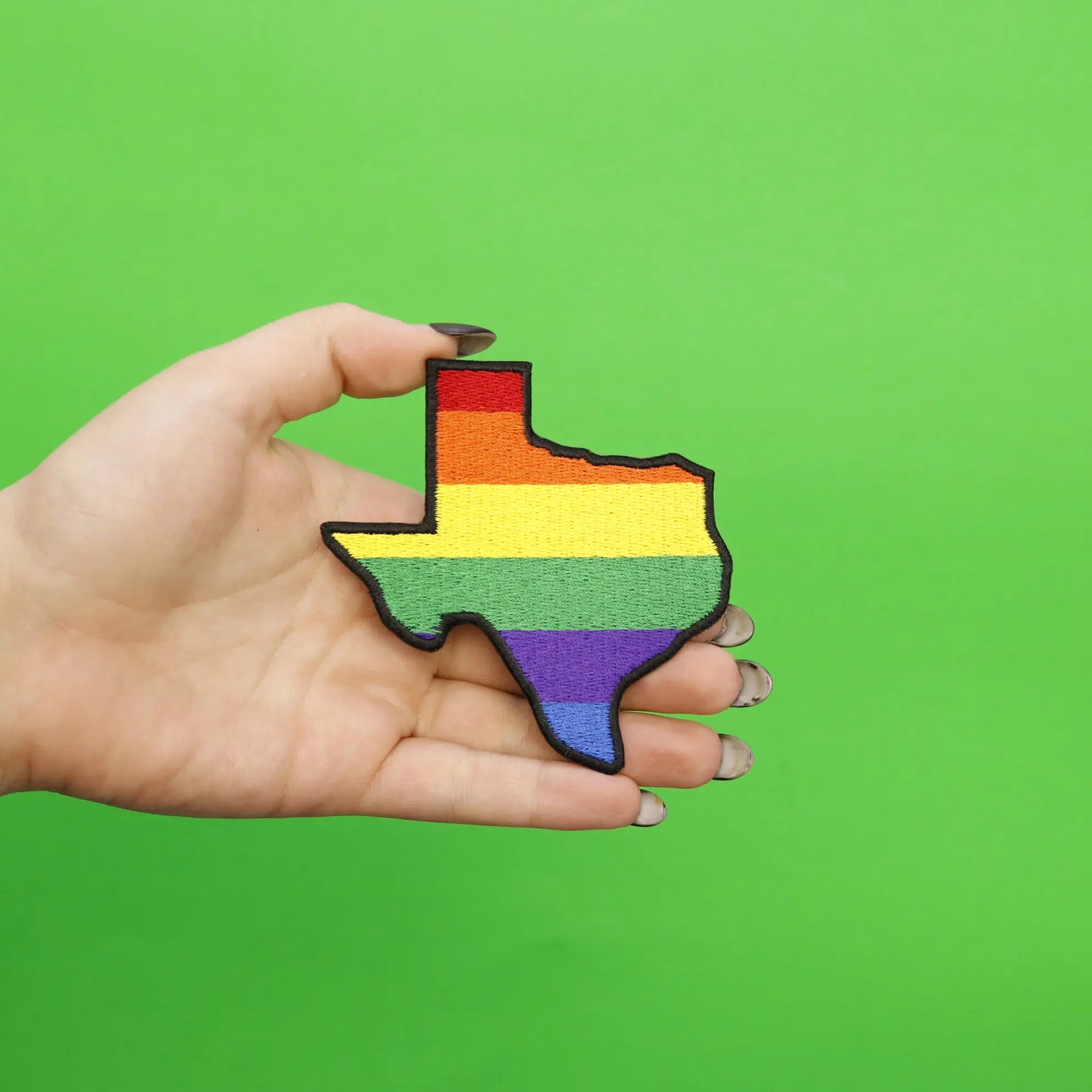Rainbow Pride Texas State Patch LGBTQ+ Embroidered Iron On