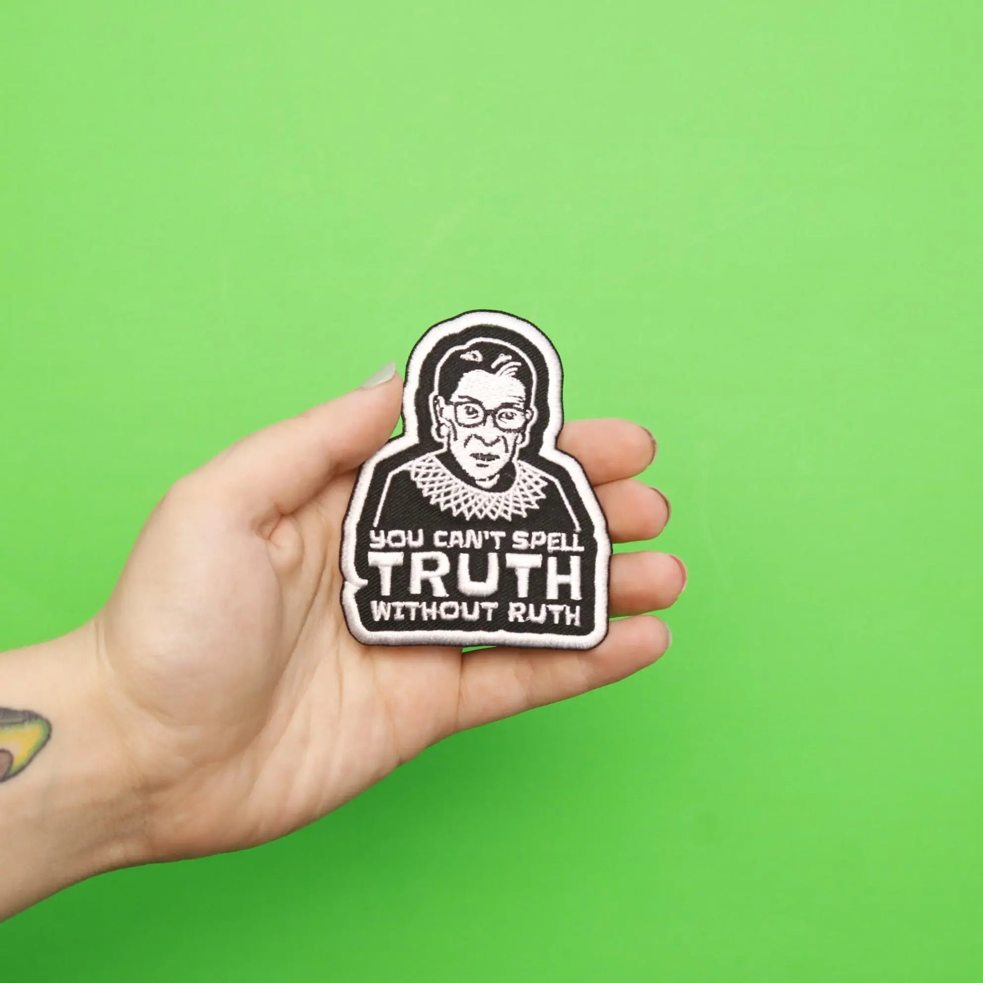 Ruth Bader Ginsburg You Can't Spell Truth Without Ruth Embroidered Iron On Patch