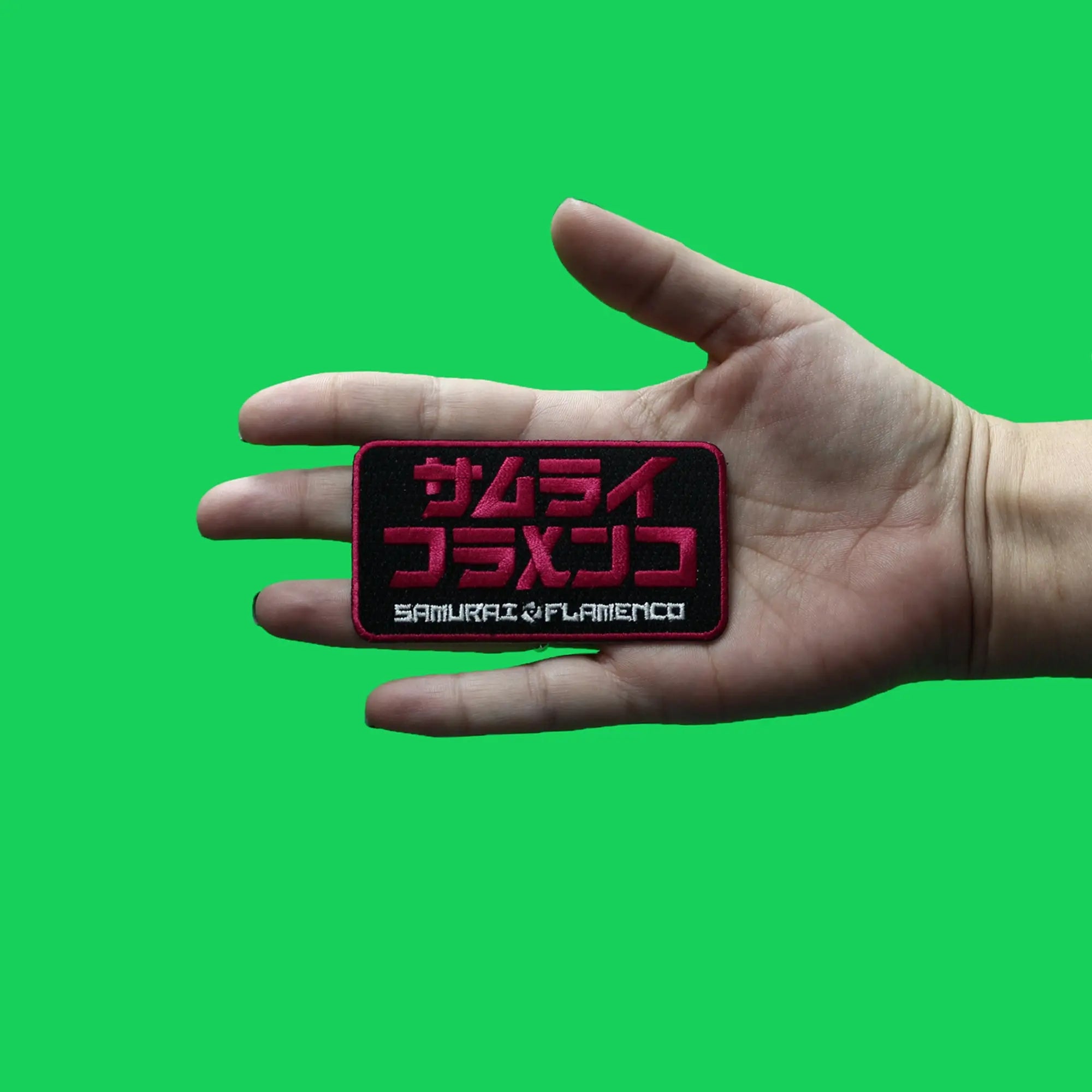 Samurai Flamenco Patch Pink Japanese Logo Embroidered Iron On