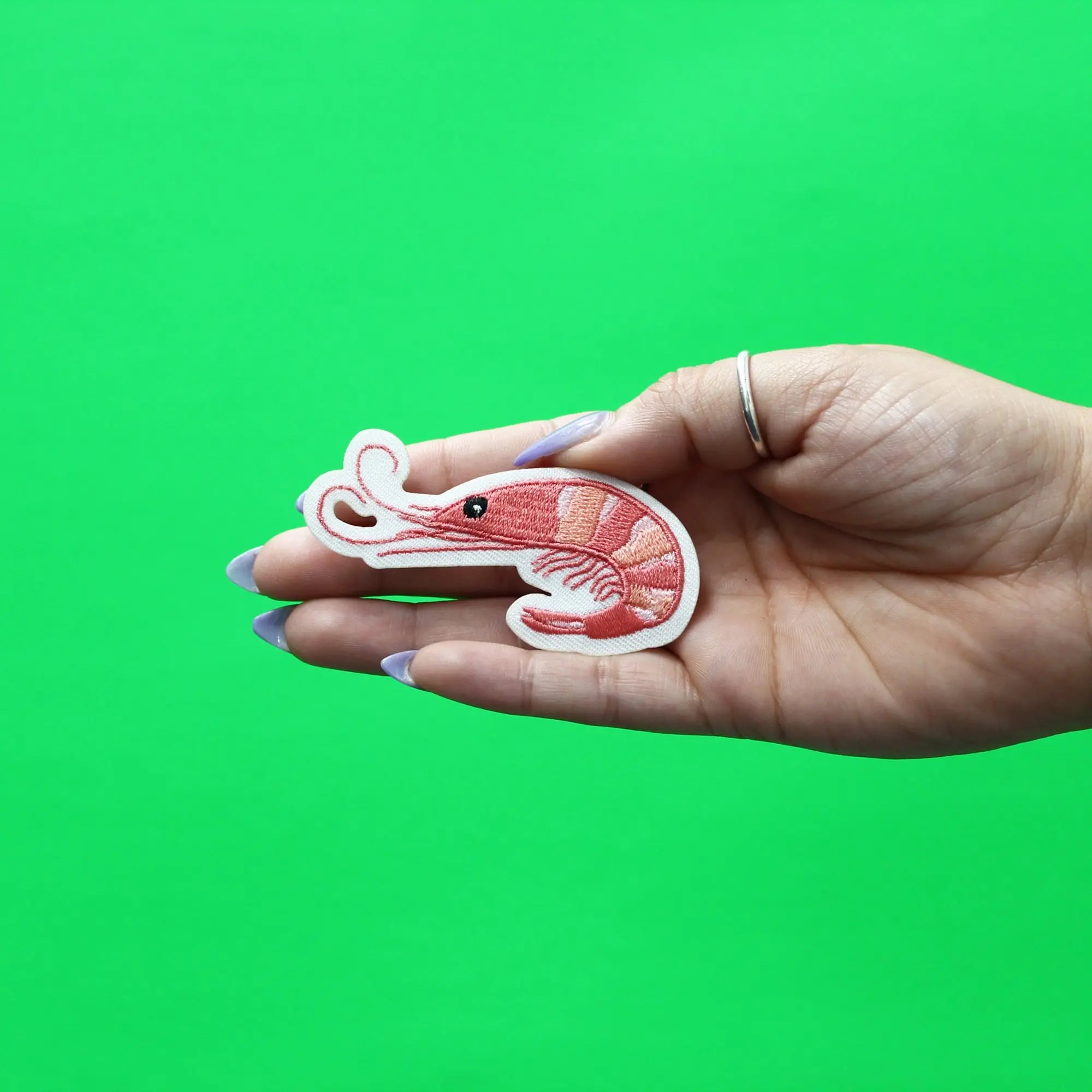 Cute Shrimp Embroidered Friendly Food Iron On Patch