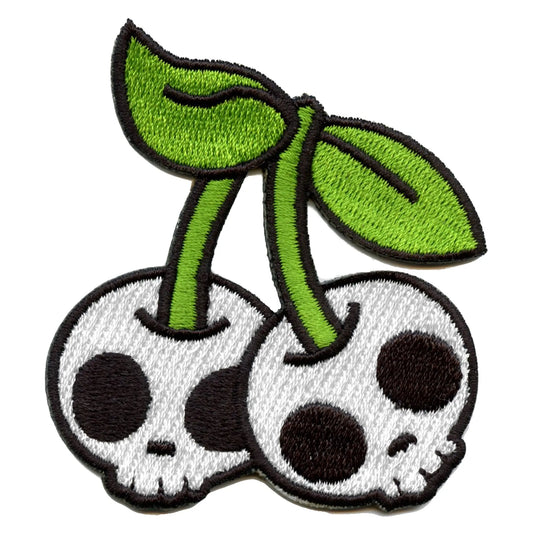 Skull Cherries Patch Emoji Embroidered Iron On