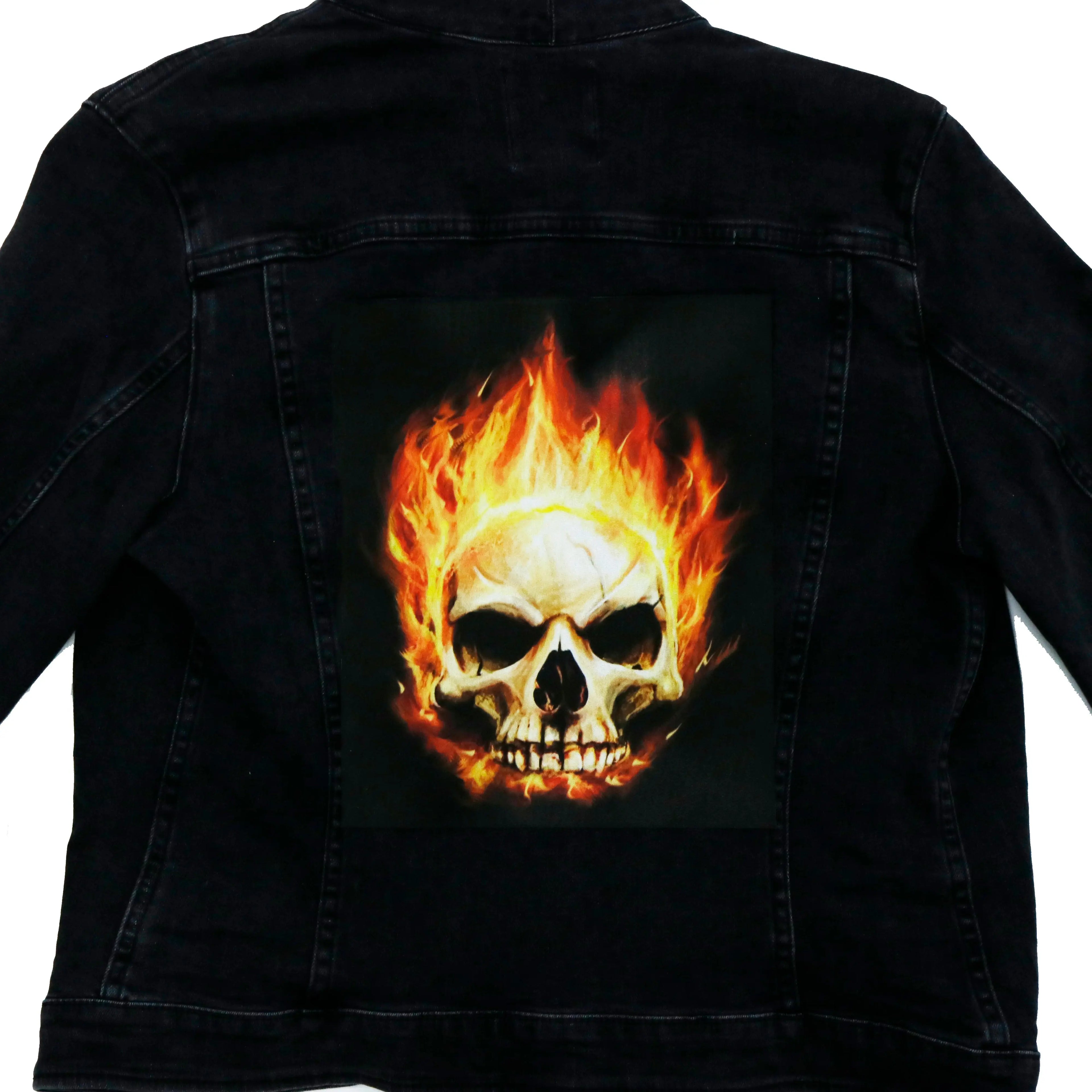 Skull On Fire Iron-On FotoPatch