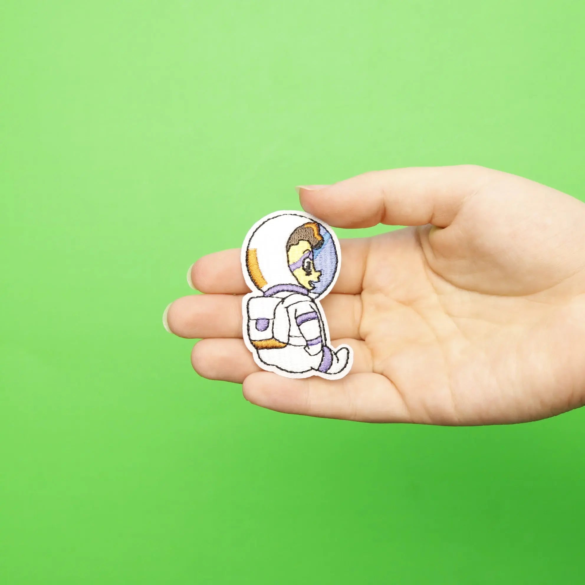 Small Astronaut Kid Sitting Embroidered Iron On Patch