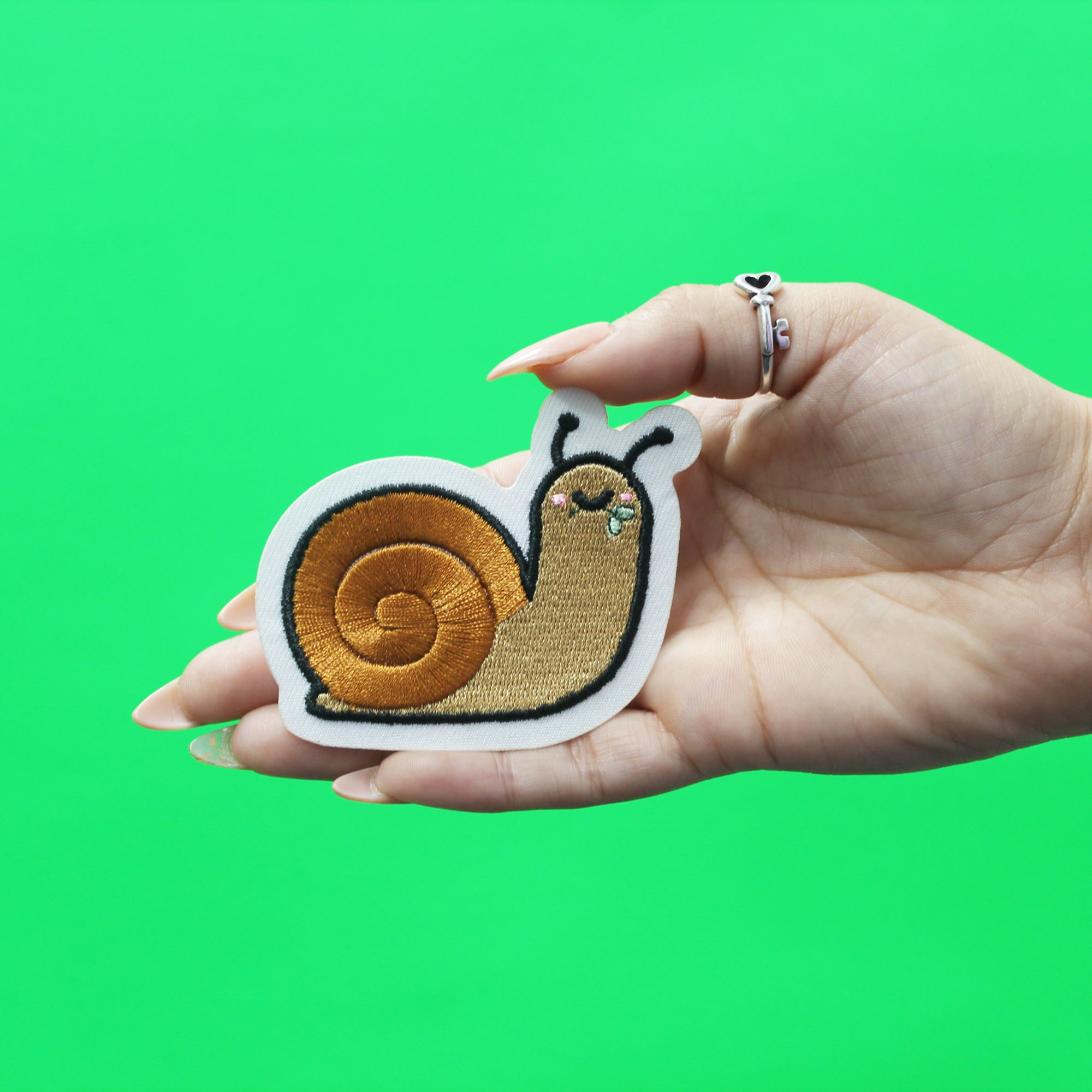 Cute Snail Patch With Leaf Embroidered Iron On