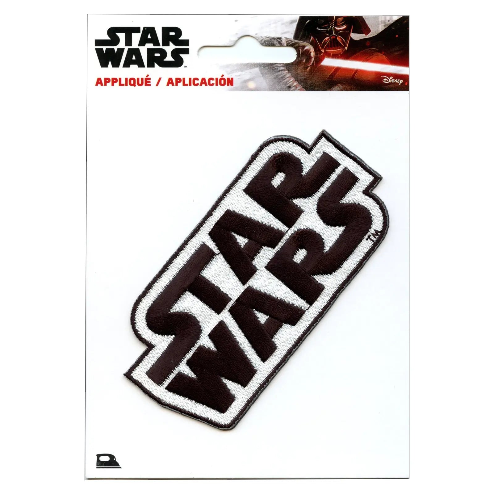 Official Star Wars Logo With Grey Background Embroidered Iron On Patch