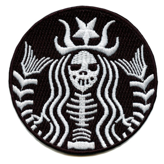 Deadbucks Skeleton Mermaid Embroidered Iron On Patch
