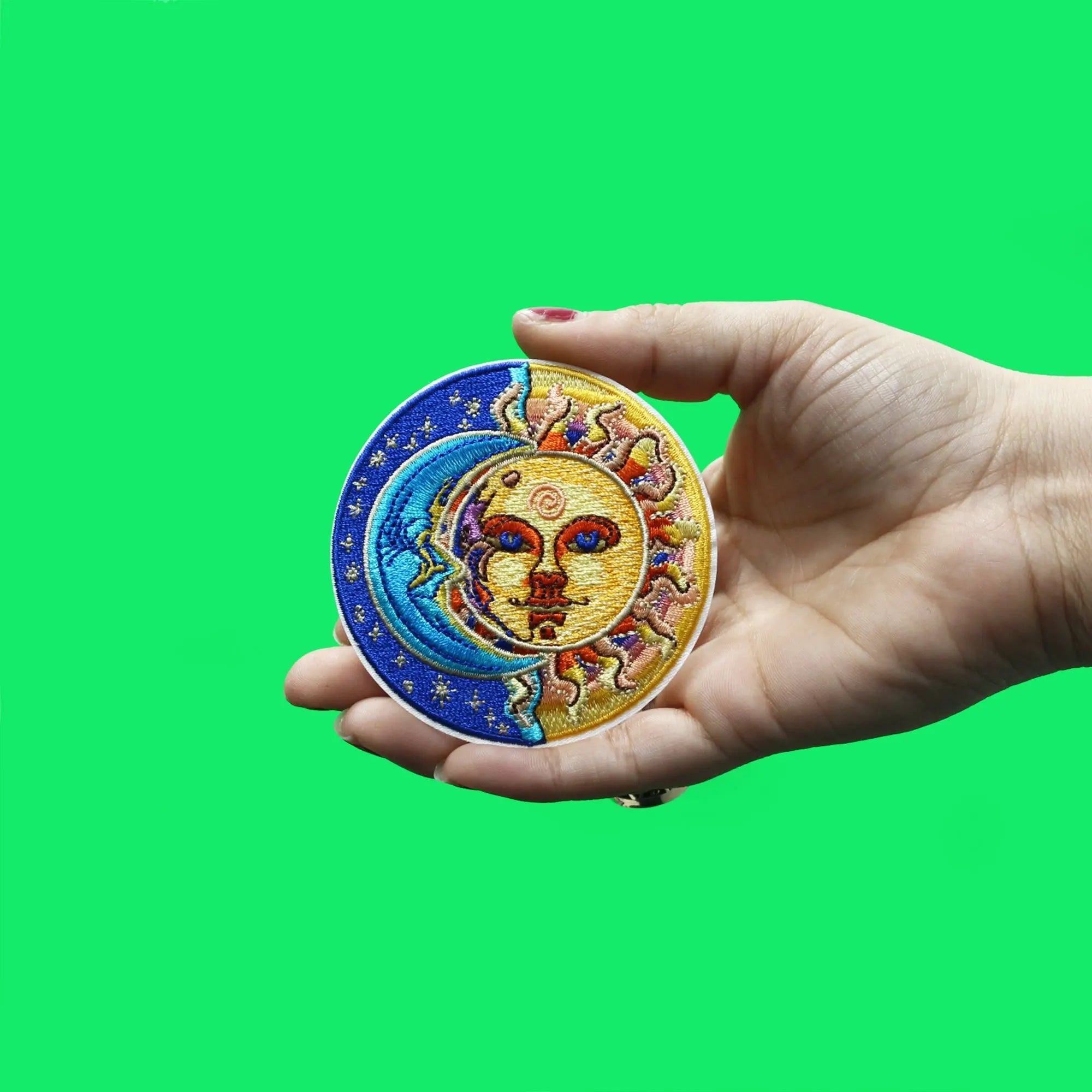 Sun Moon And Stars Patch Daily Phases Embroidered Iron On