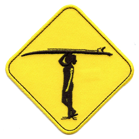 Surf Patch Crossing Sign Embroidered Iron On