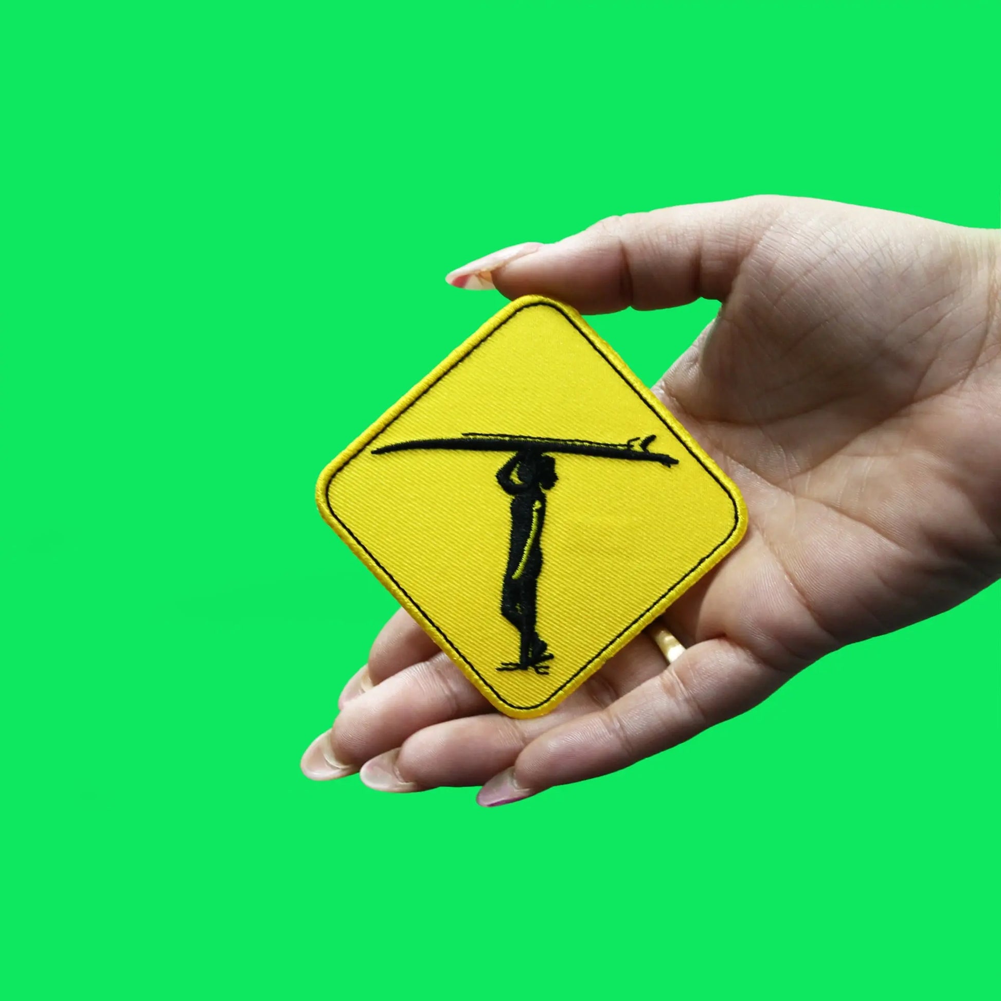 Surf Patch Crossing Sign Embroidered Iron On